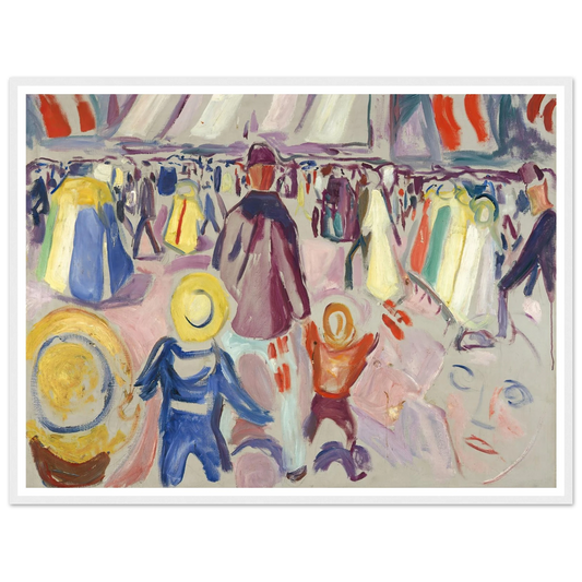 17th of May in a Small, Norwegian Town (1919) Art Print | Edvard Munch - Framed Poster - 30x40 cm / 12x16″ - Black frame