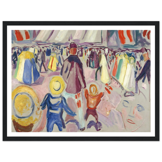 17th of May in a Small, Norwegian Town (1919) Art Print | Edvard Munch - Framed Poster - 30x40 cm / 12x16″ - Black frame