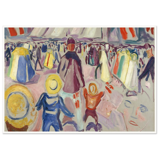 17th of May in a Small, Norwegian Town (1919) Art Print | Edvard Munch - Framed Poster - 30x40 cm / 12x16″ - Black frame