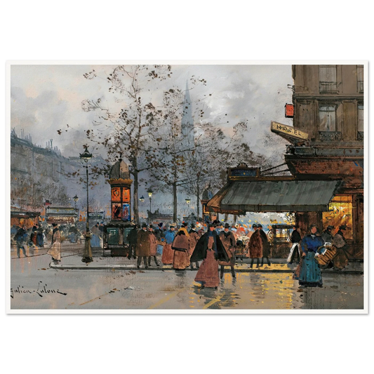 Boulevard Animé À Paris Art Print | Eugene Galien Laloue-Quipham Collections