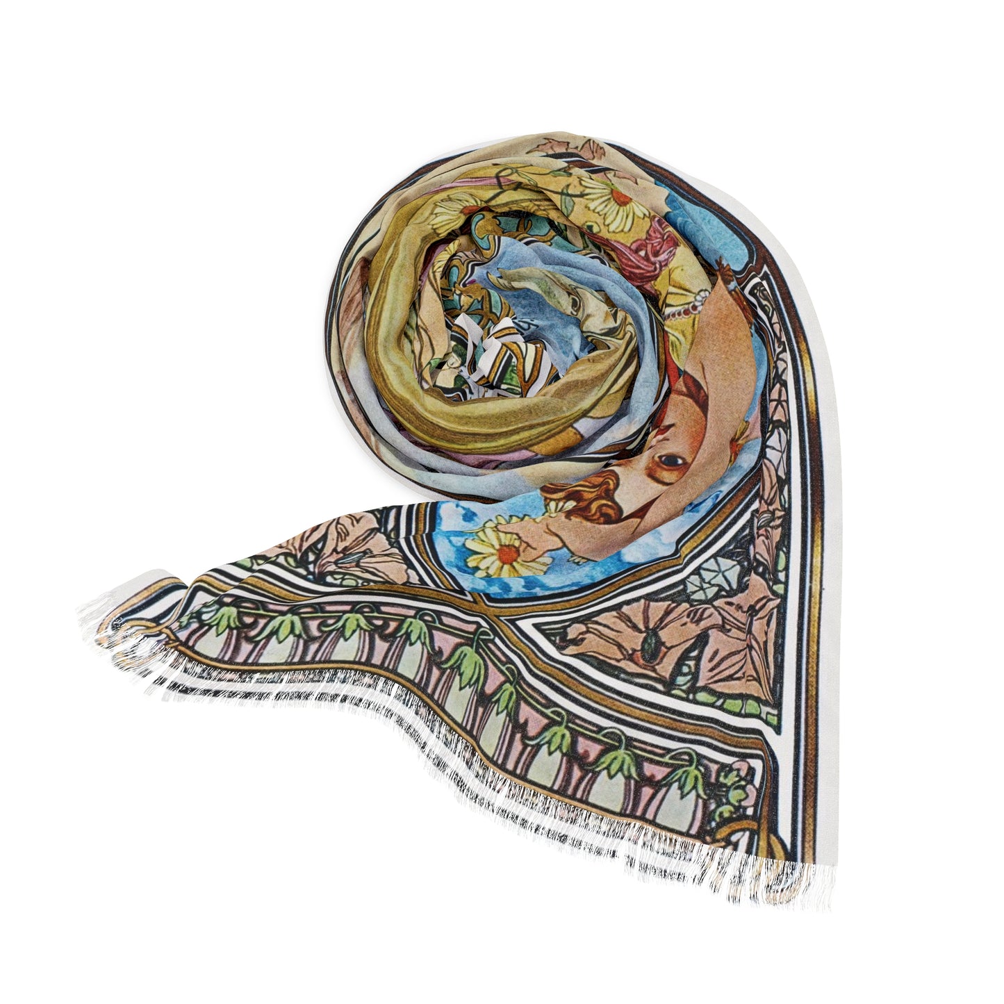 Brighness of Day | Alphonse Mucha Scarf – Art Nouveau Scarf-Quipham Collections