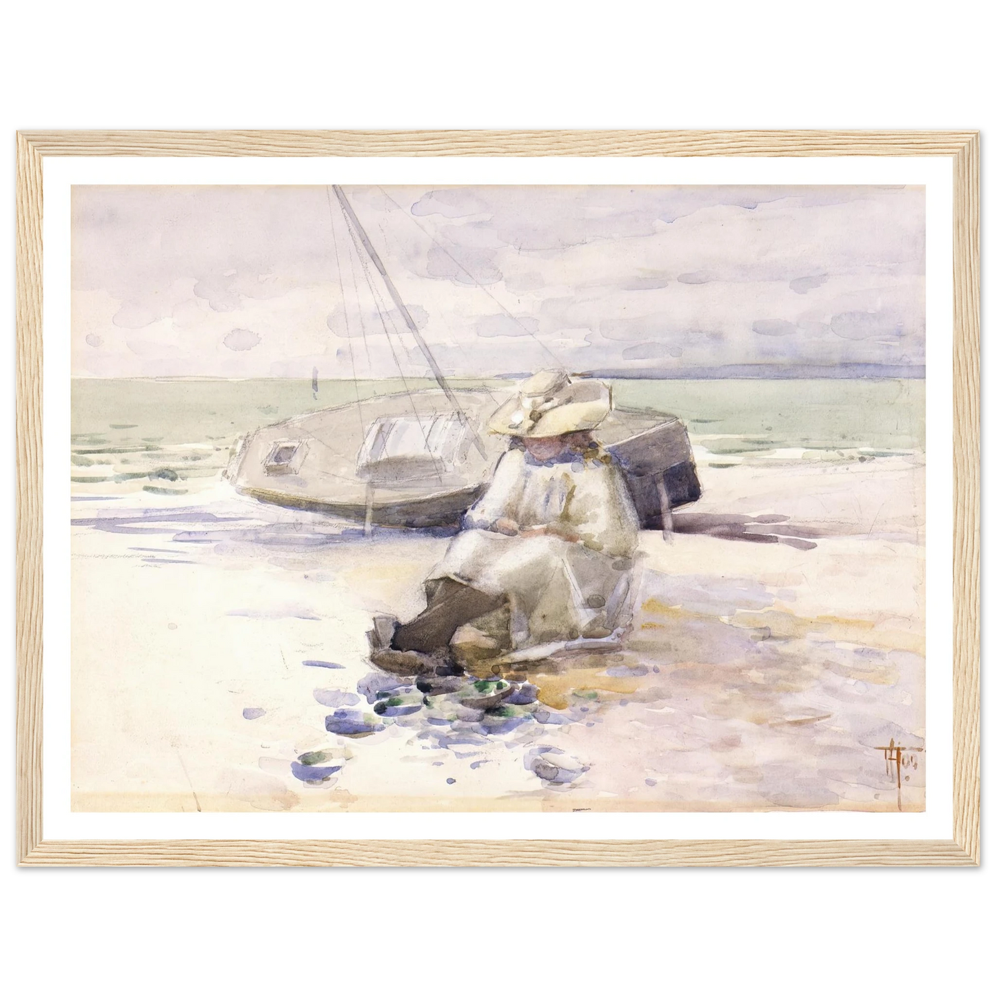 Girl on the beach (1900) Art Print | Frances Hodgkins-Quipham Collections