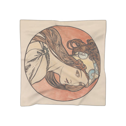Woman with a Headscarf | Alphonse Mucha Scarf – Art Nouveau Scarf-Quipham Collections