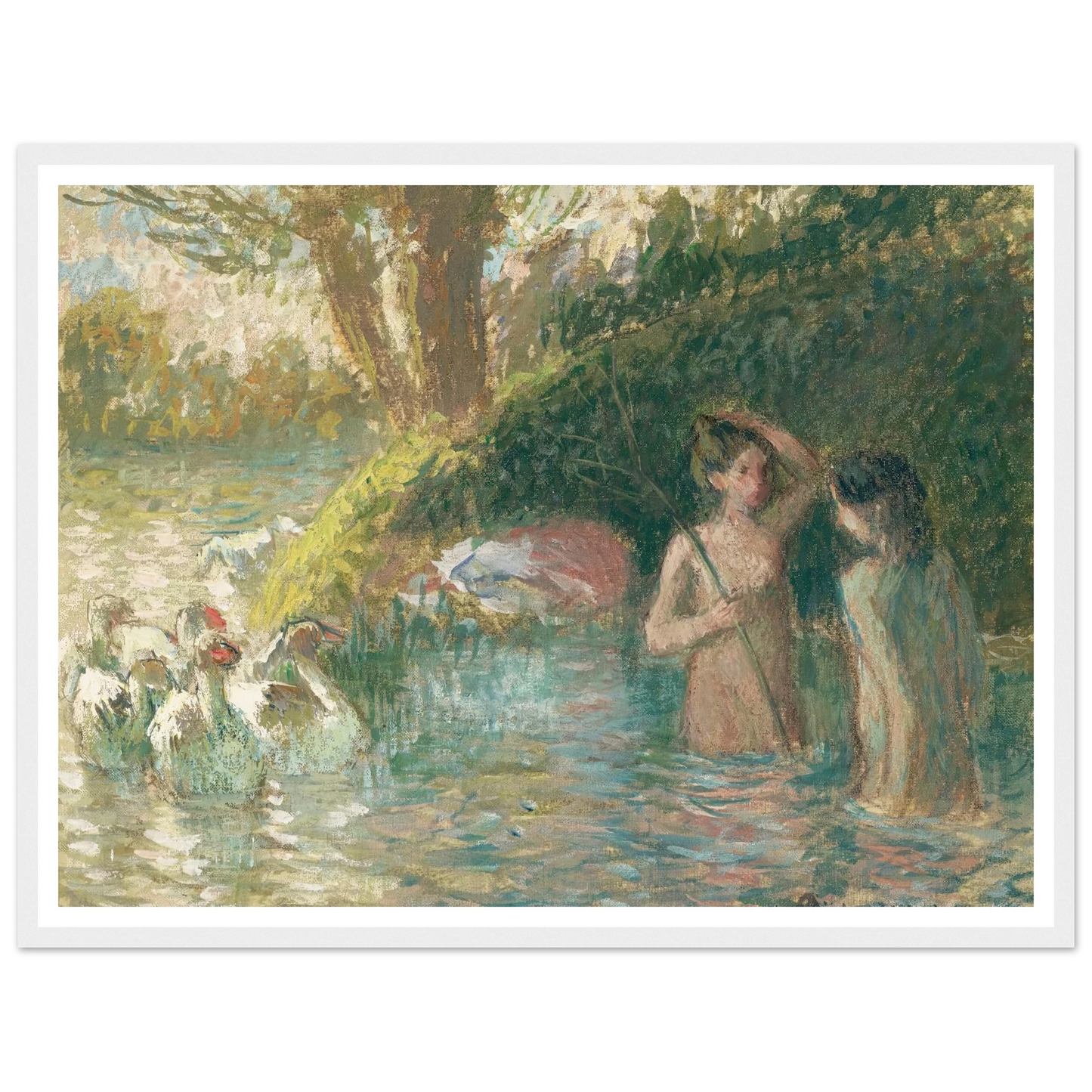 Baigneuses gardeuses d’oies (1895-1896) Art Print | Camille Pissarro-Quipham Collections