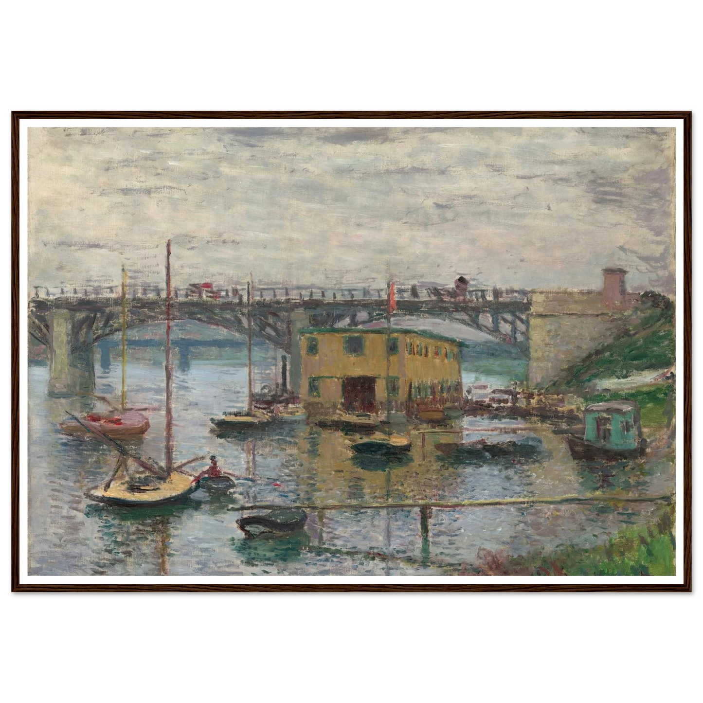 Bridge at Argenteuil on a Gray Day (c. 1876) Art Print | Claude Monet-Quipham Collections