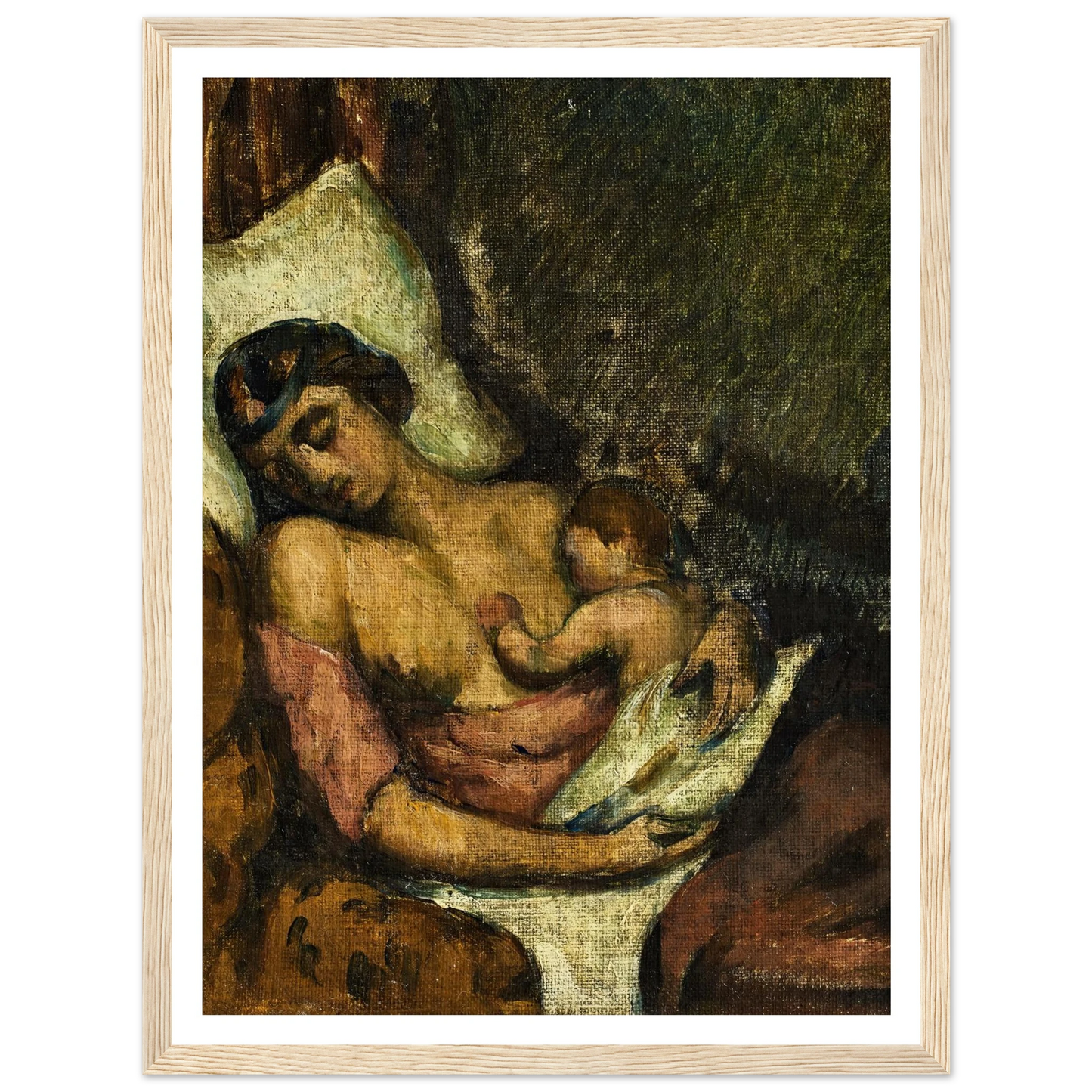 Femme allaitant son enfant (circa 1872) Art Print | Paul Cezanne-Quipham Collections