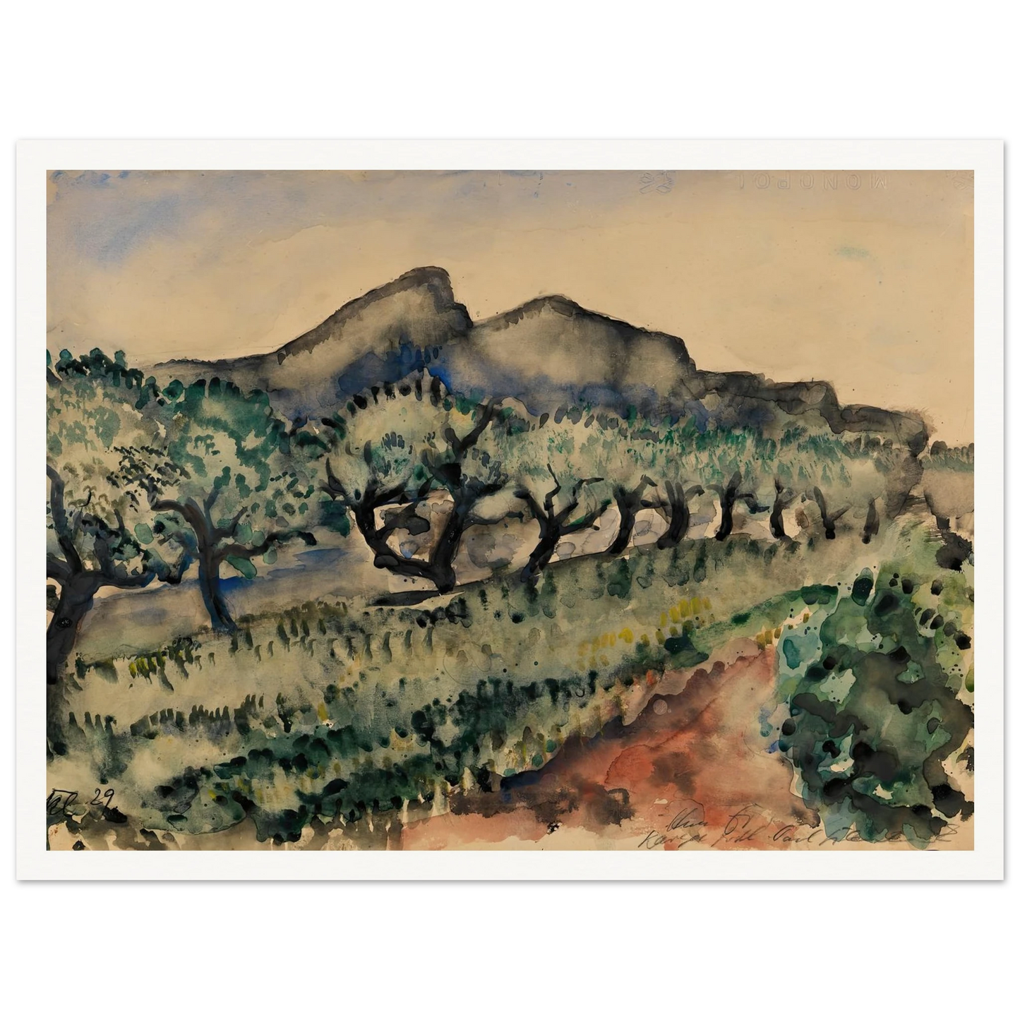 Garten in der Nähe Cassis (1929) Art Print | Paul Kleinschmidt-Quipham Collections