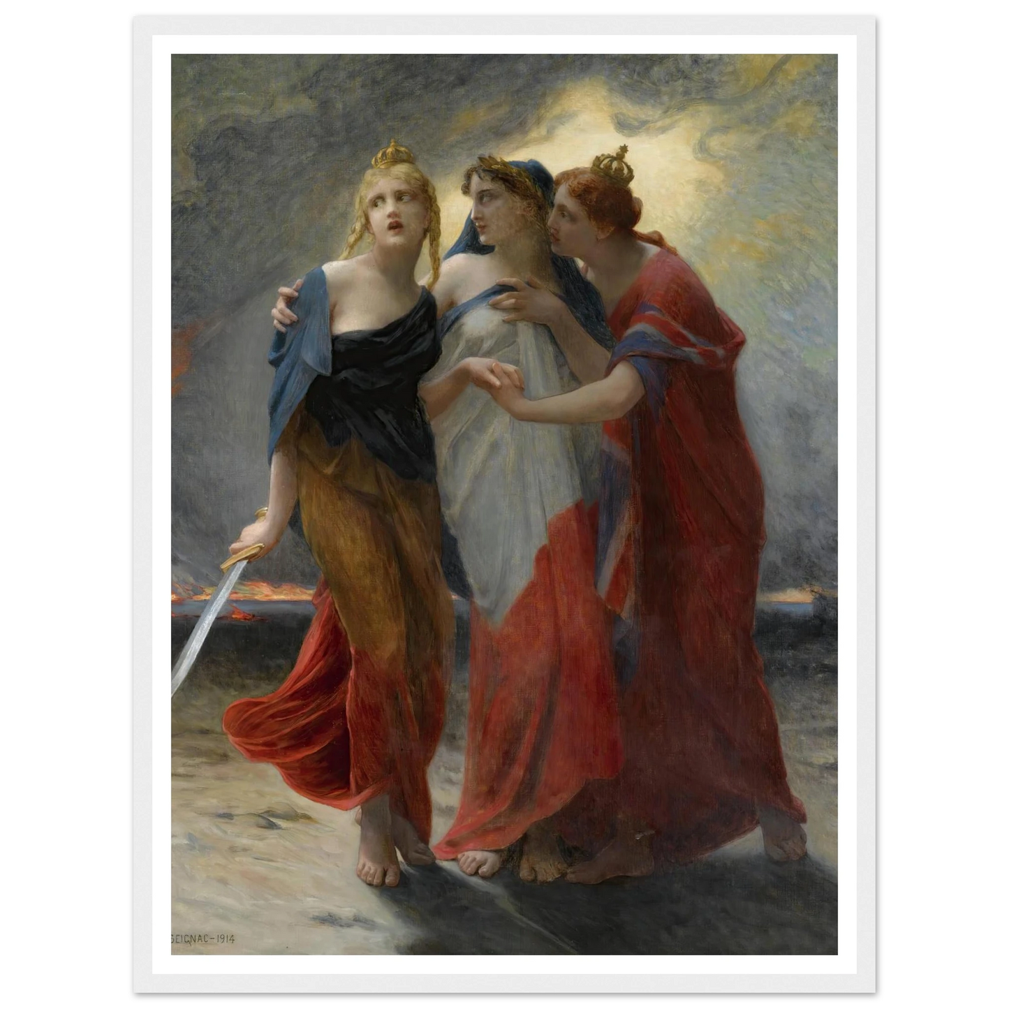 La Belgique, La France Et L’angleterre Devant L’invasion Allemande (1914) Art Print | Guillaume Seignac-Quipham Collections