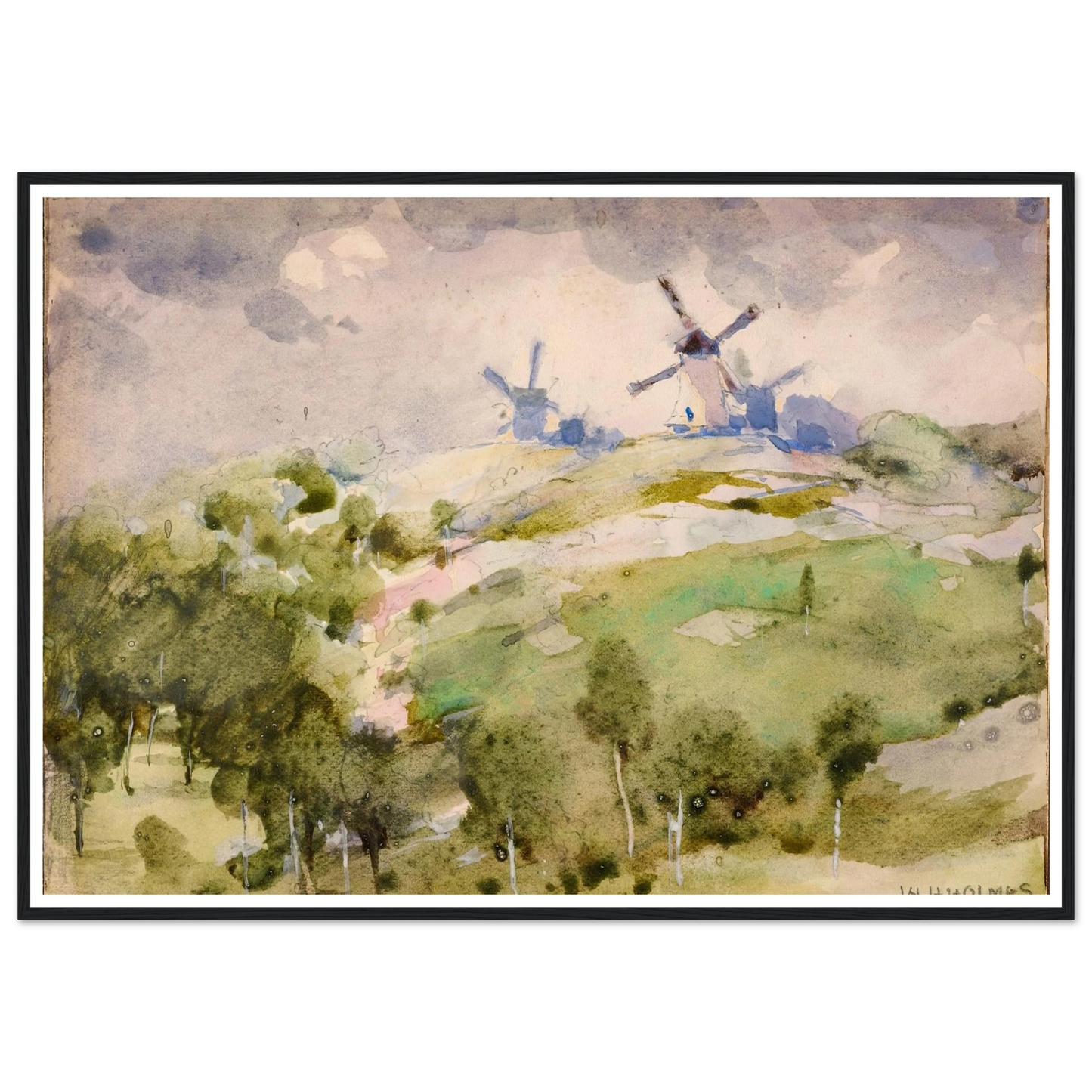 Windmills Art Print | William Henry Holmes-Quipham Collections