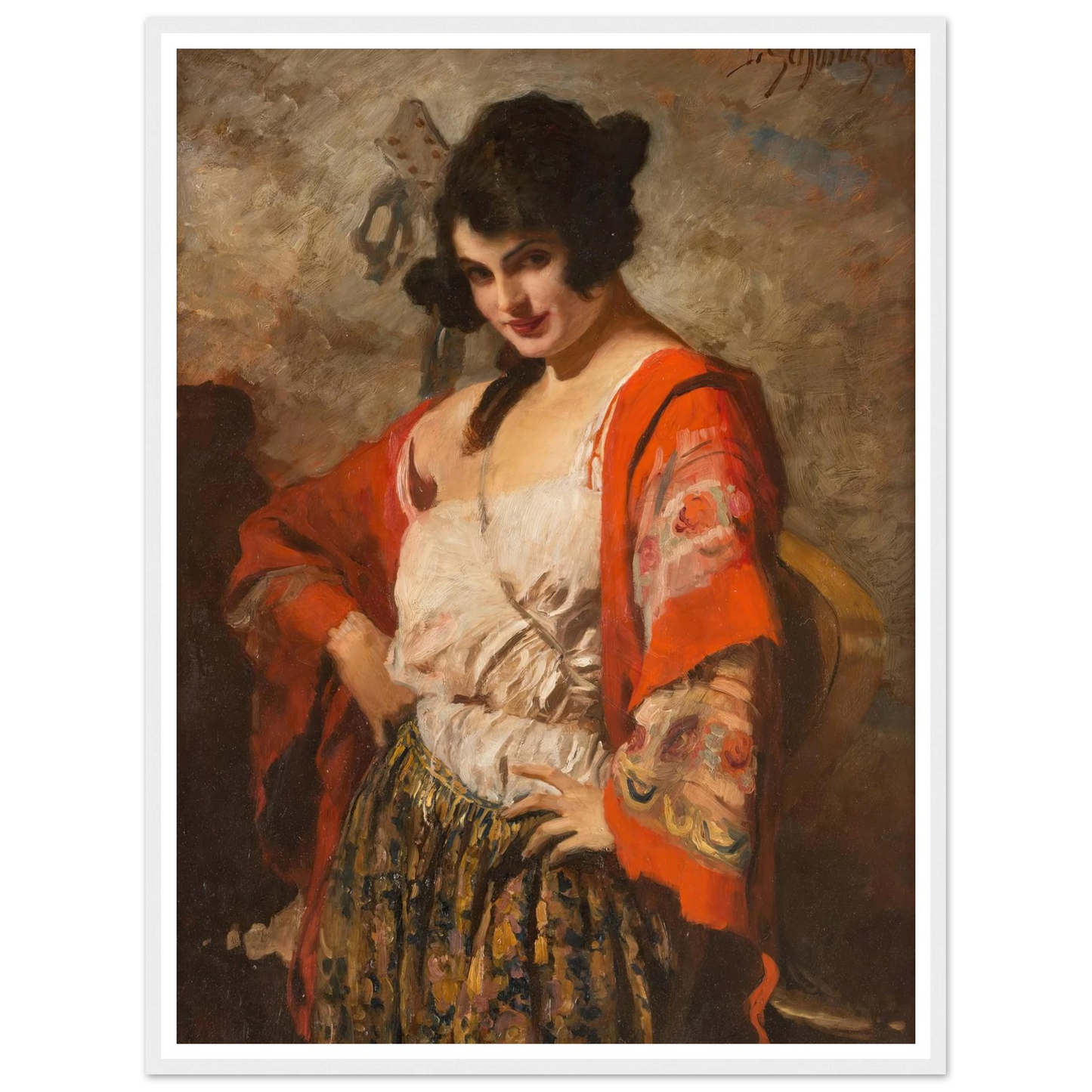 Spanish beauty with guitar Art Print | Leopold Schmutzler-Quipham Collections