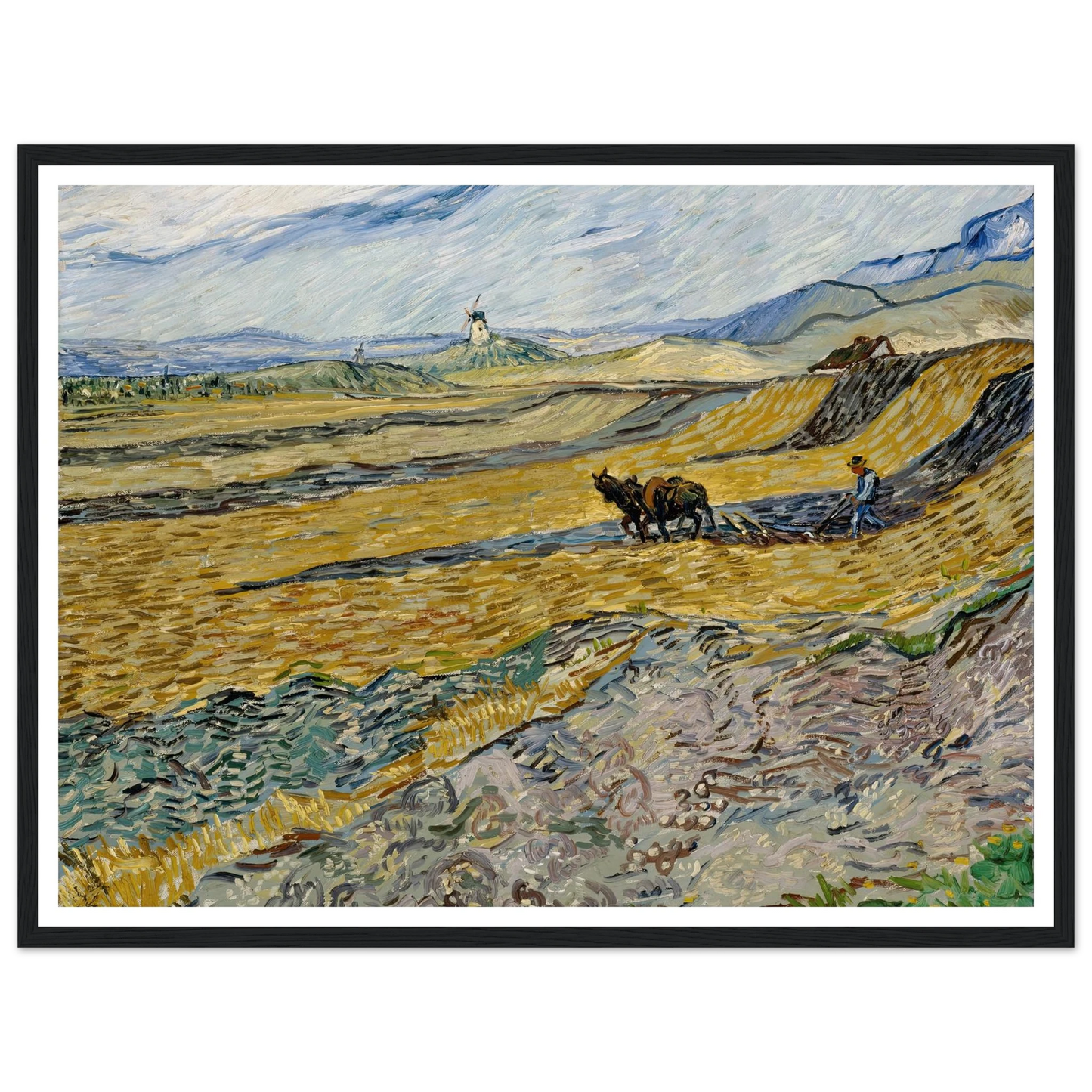 Enclosed Field with Ploughman (1889) Art Print | Vincent van Gogh-Quipham Collections