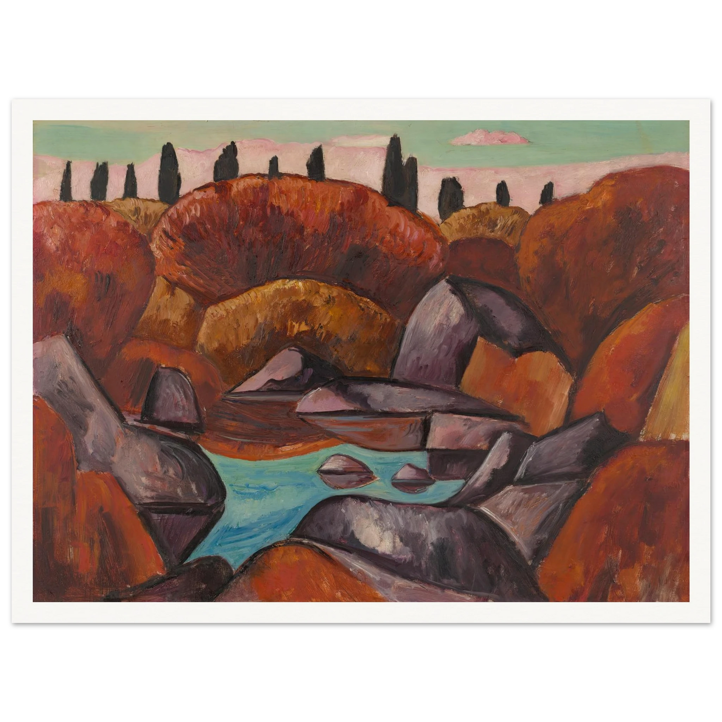 Flaming Pool—Dogtown (1931) Art Print | Marsden Hartley-Quipham Collections