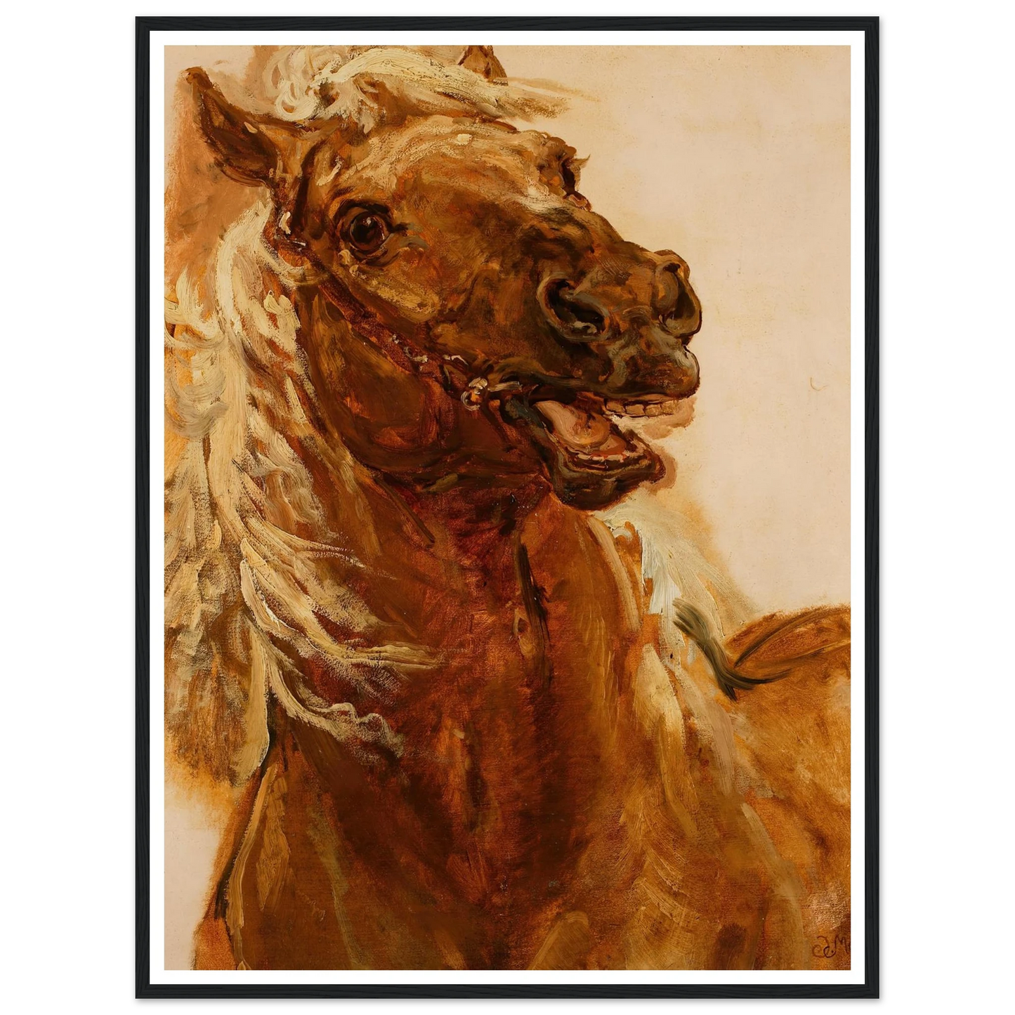 Sketch of horse’s head for the painting “Zamoyski at Byczyna” (1883) Art Print | Jan Matejko-Quipham Collections