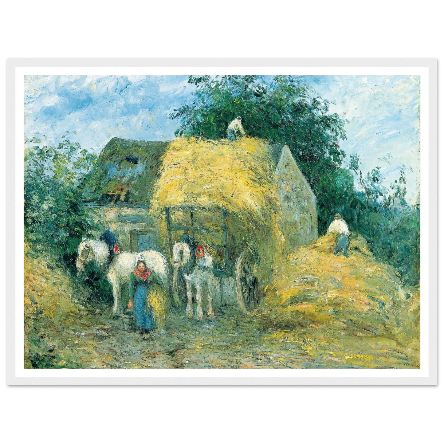 The Hay Cart, Montfoucault (1879) Art Print | Camille Pissarro-Quipham Collections