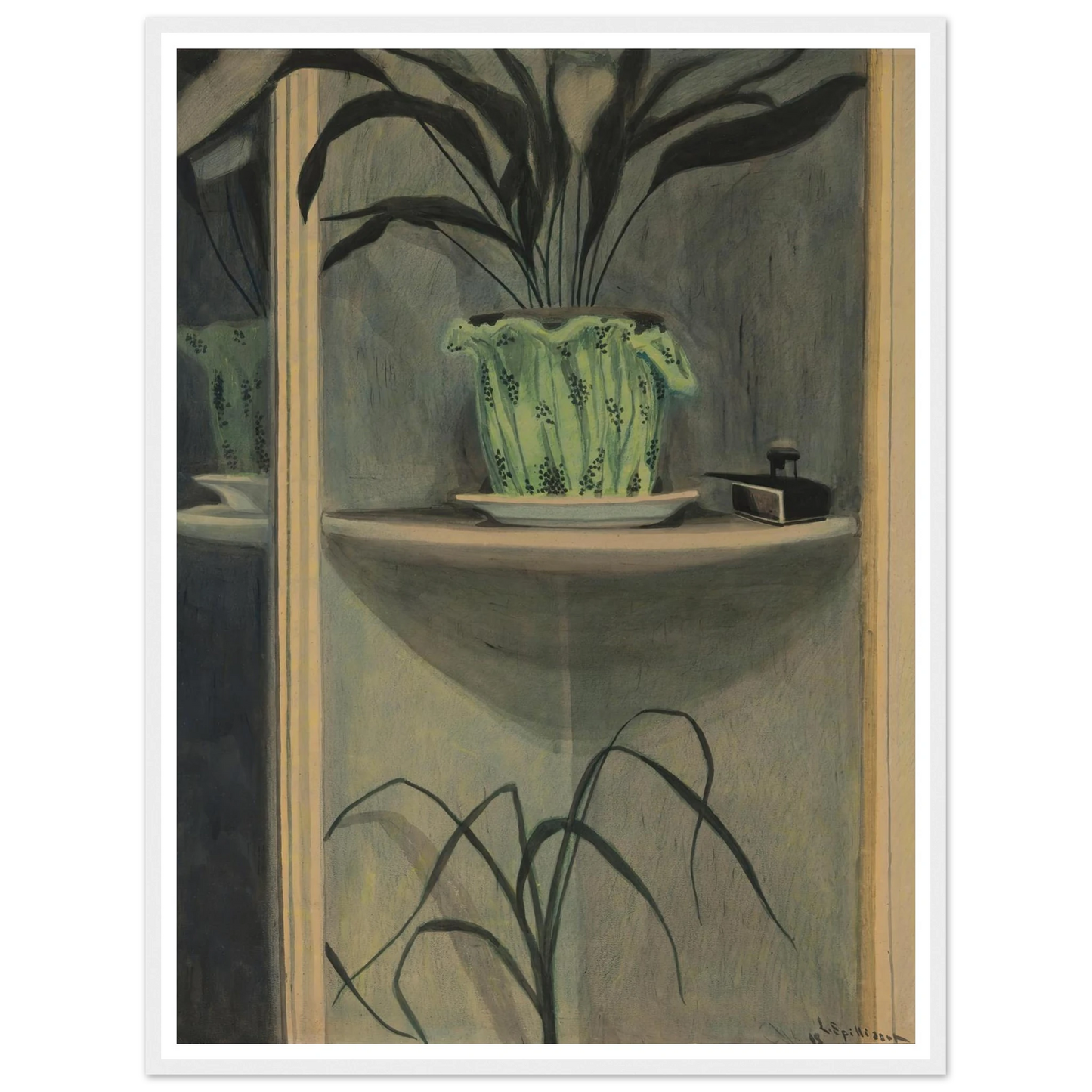 Planten, inktpot en spiegel (1908) Art Print | Leon Spilliaert-Quipham Collections
