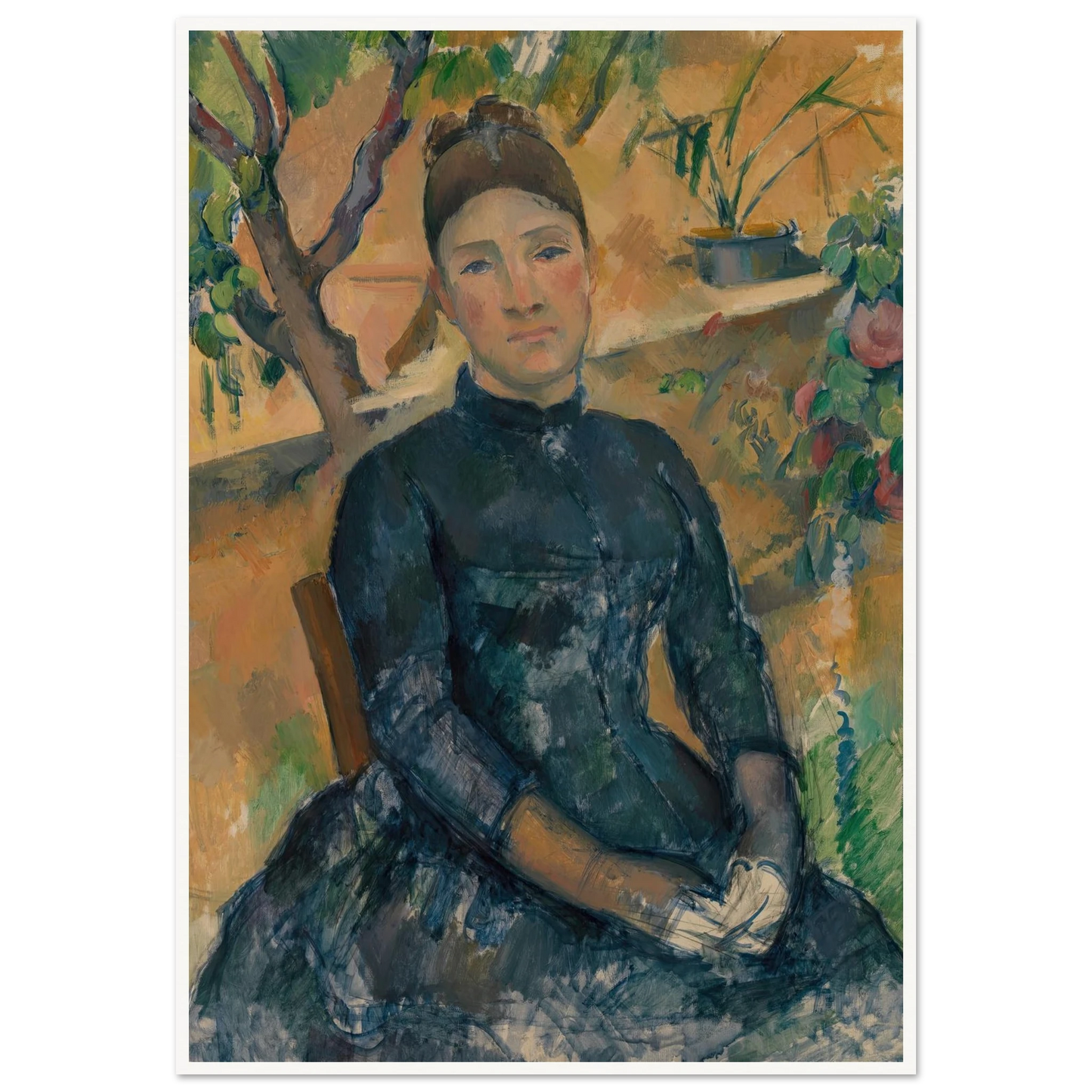 Madame Cézanne in the Conservatory (1891) Art Print | Paul Cezanne-Quipham Collections