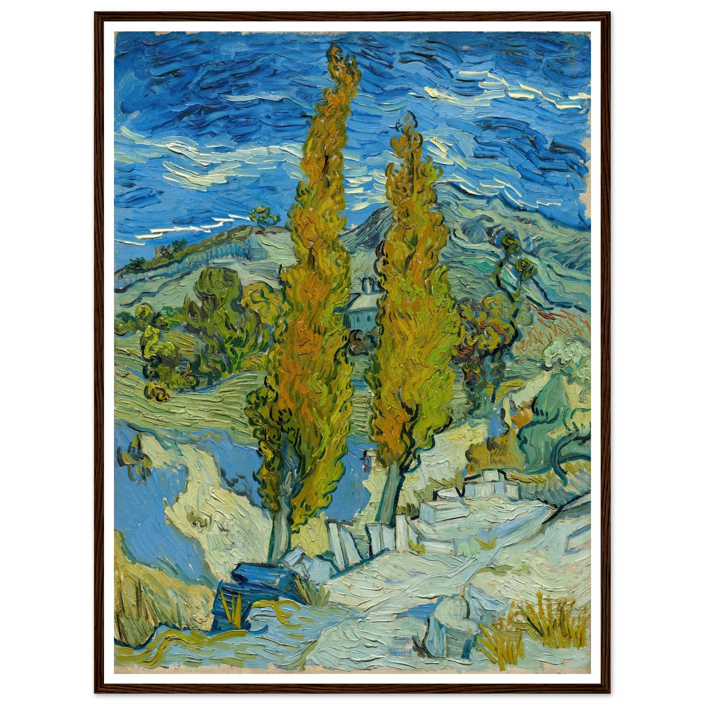 Two Poplars in the Alpilles near Saint-Rémy (1889) Art Print | Vincent van Gogh-Quipham Collections