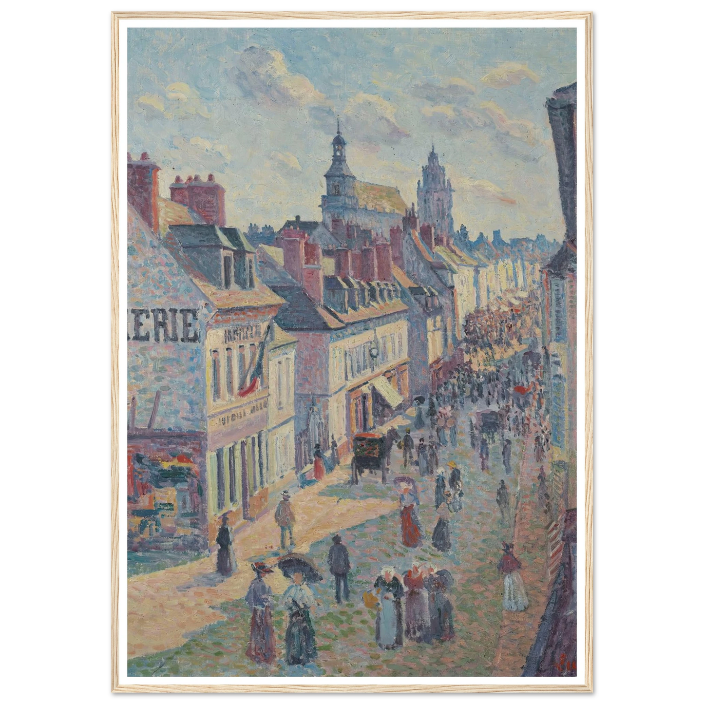 Jour de marché à Gisors (rue Cappeville) (1897) Art Print | Maximilien Luce-Quipham Collections