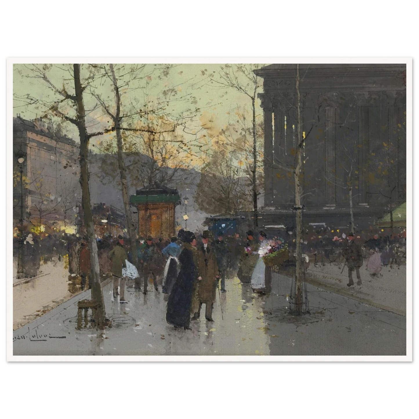 Marché de Fleurs, la Madeleine Art Print | Eugene Galien Laloue-Quipham Collections