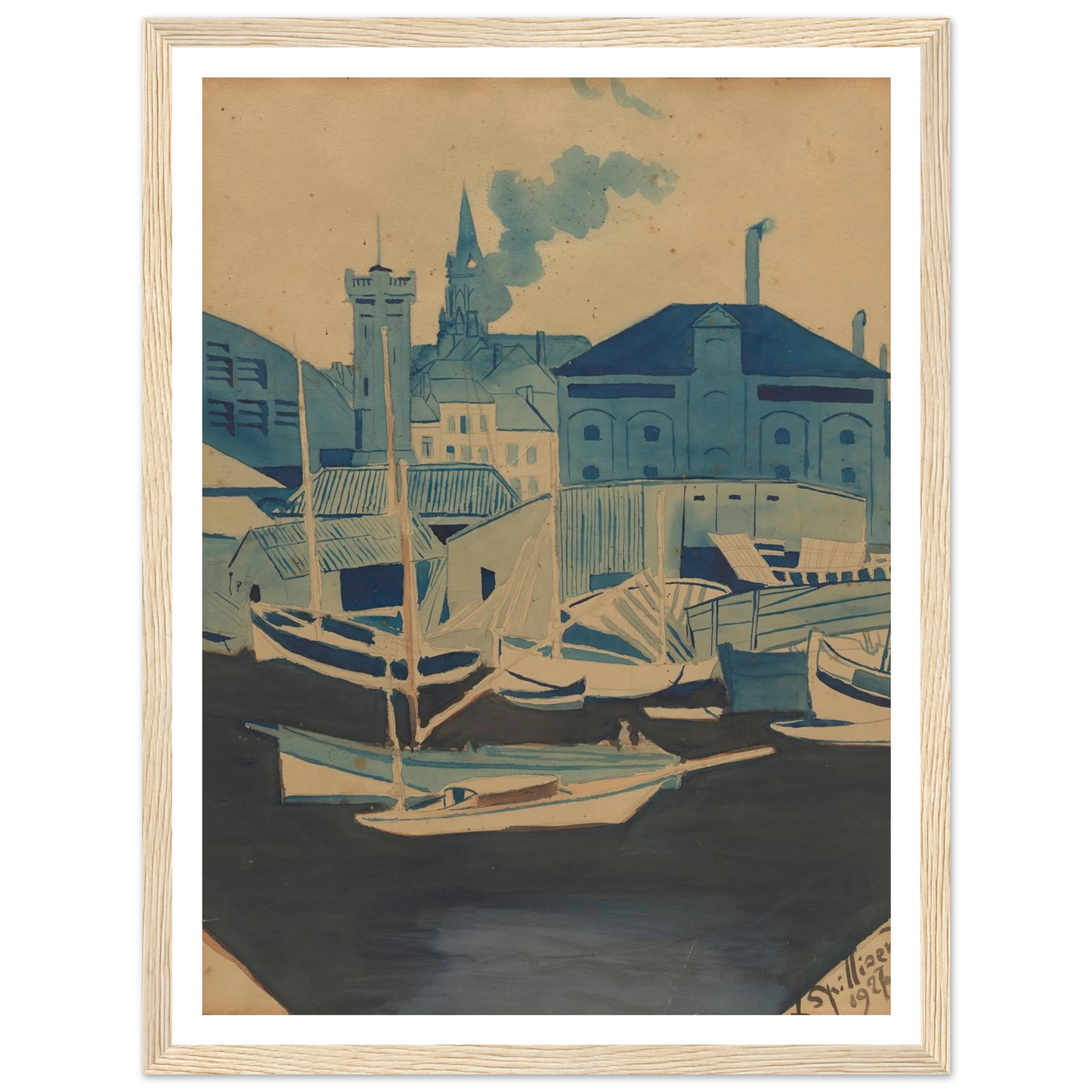Havenzicht (1927) Art Print | Leon Spilliaert-Quipham Collections