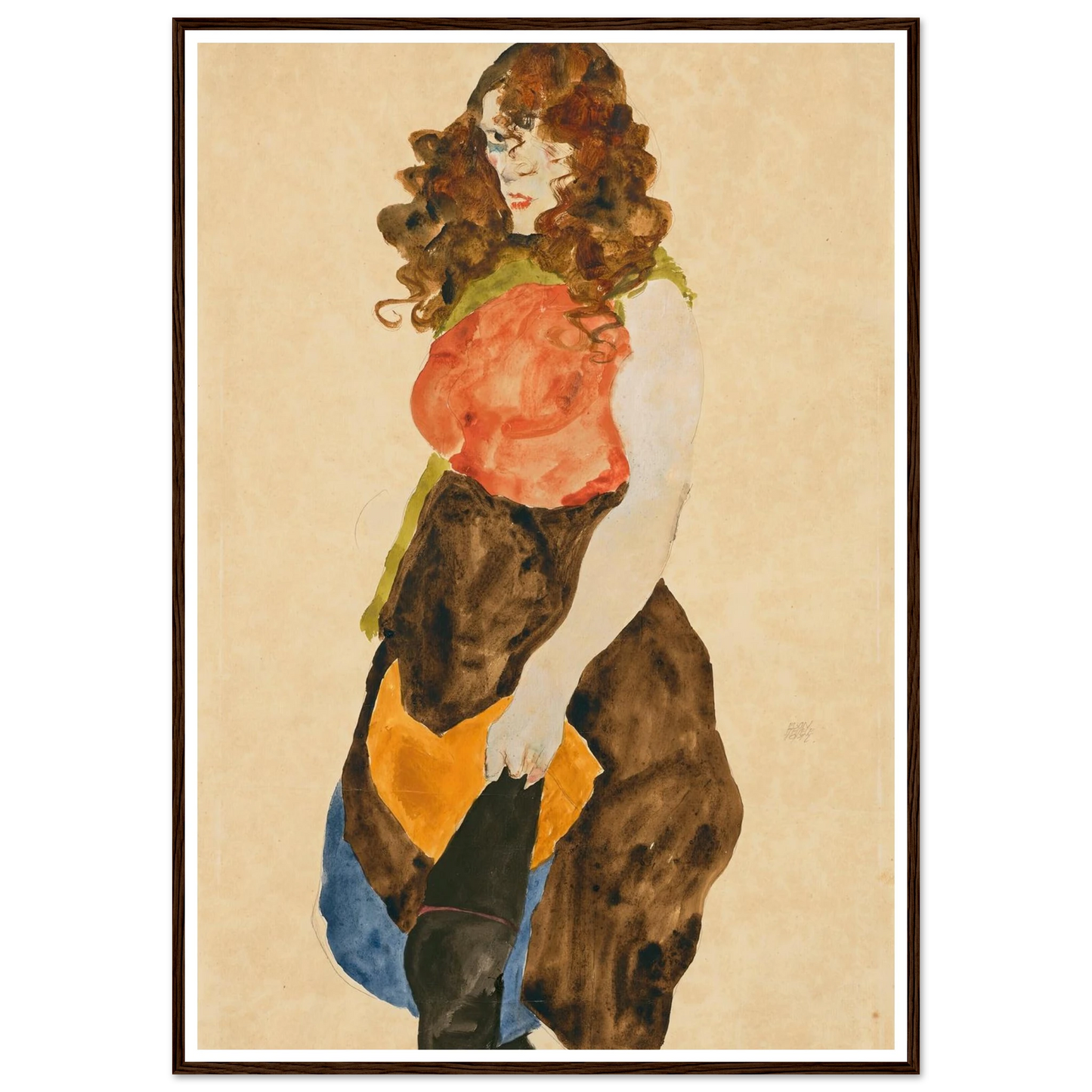 Stehende Frau (Dirne) (1912) Art Print | Egon Schiele-Quipham Collections