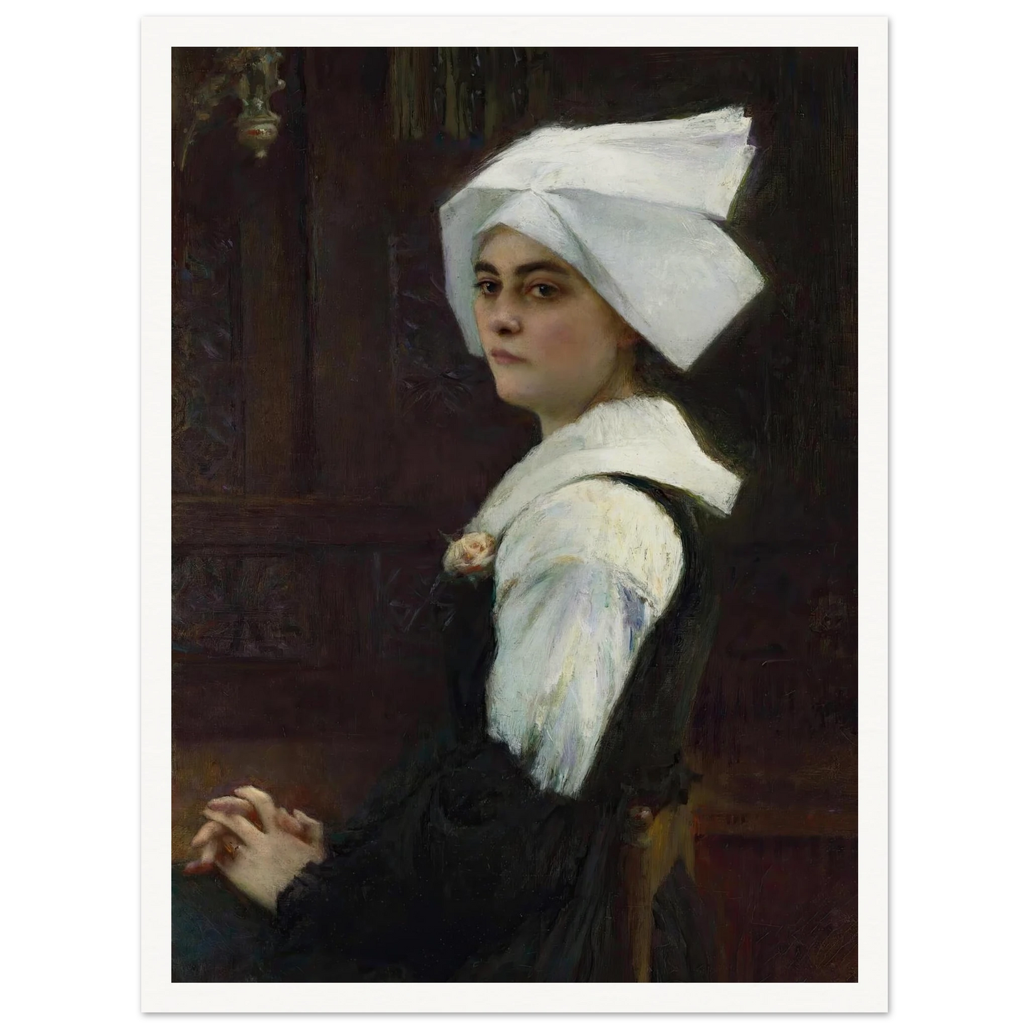 Breton Girl Art Print | Pascal Adolphe Jean Dagnan Bouveret-Quipham Collections