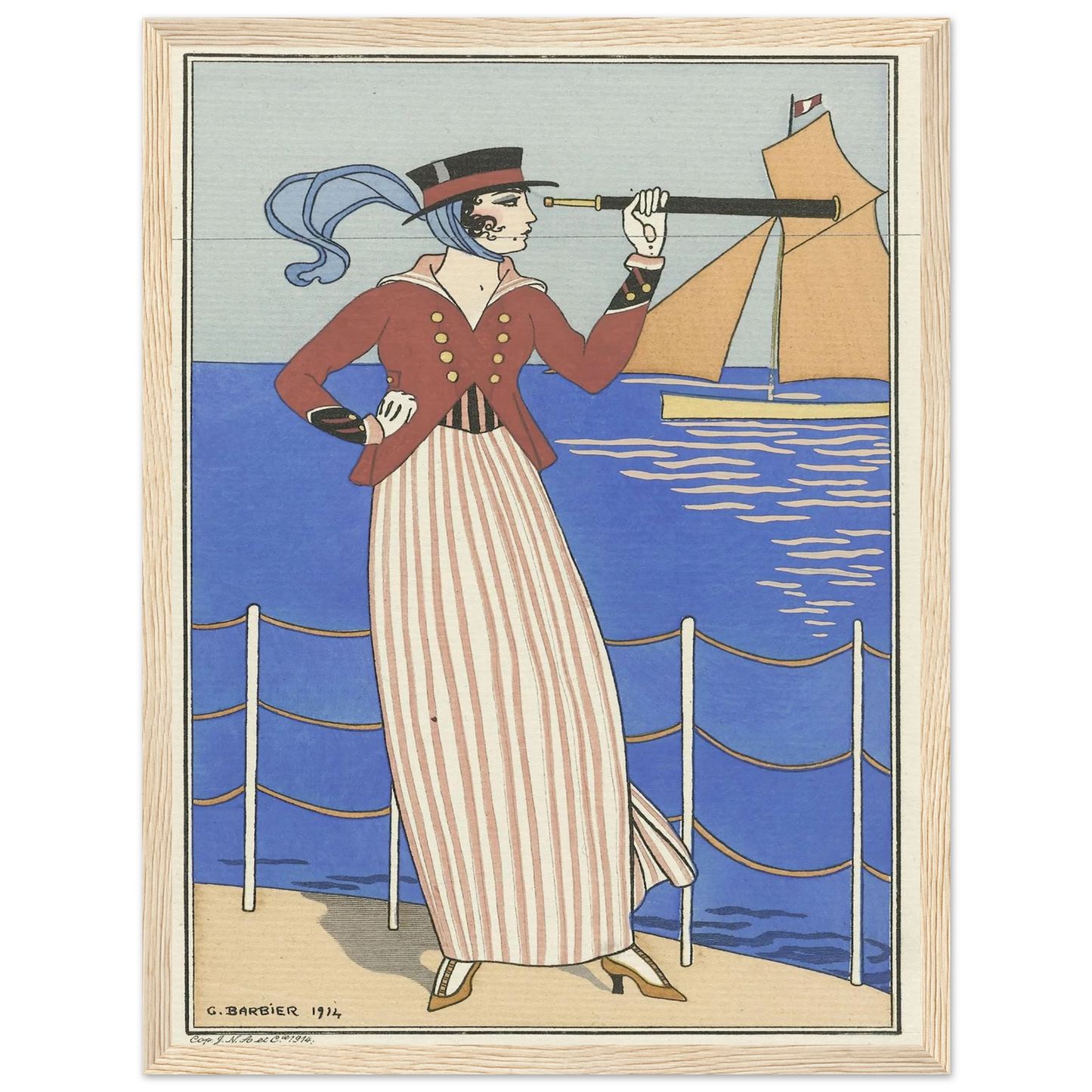 Costume de Yacht (1914) Art Print | George Barbier-Quipham Collections