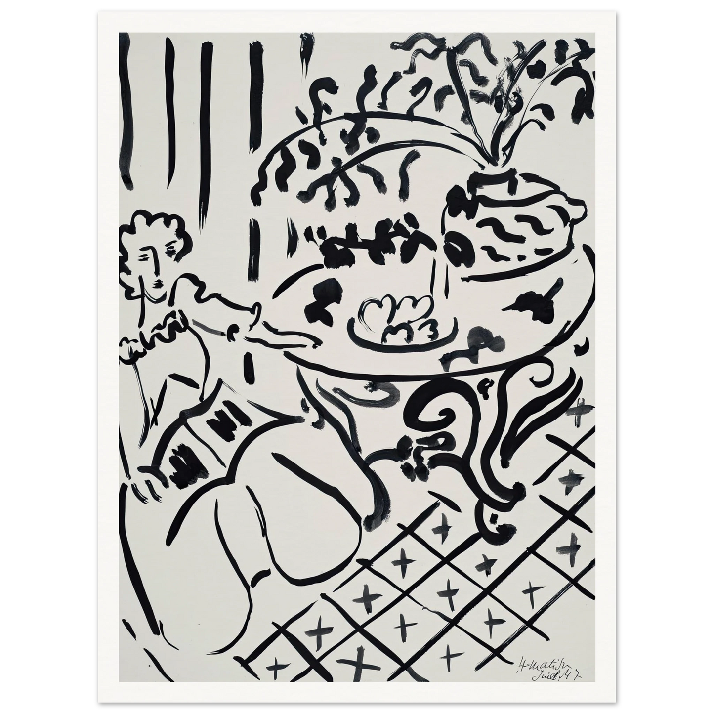 Fille assise à table (1947) Art Print | Henri Matisse-Quipham Collections