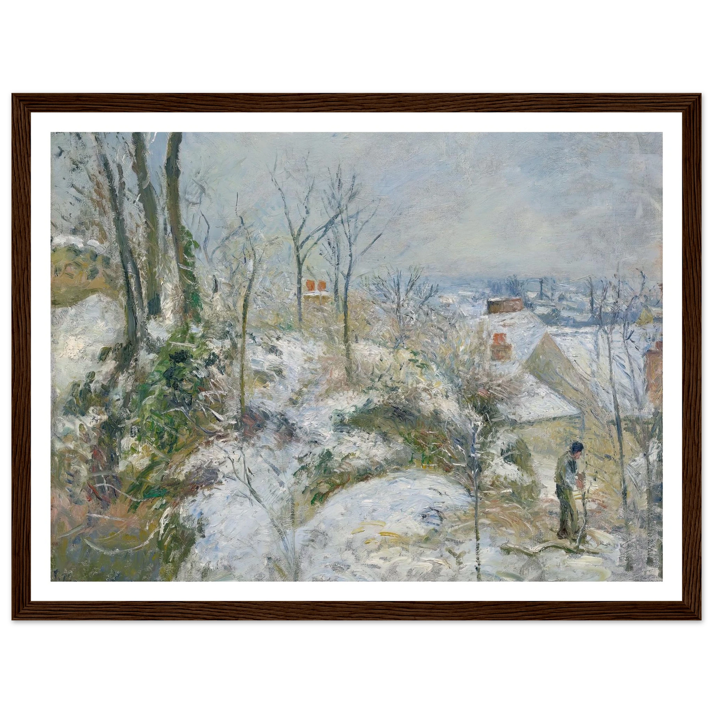 Rabbit Warren at Pontoise, Snow (1879) Art Print | Camille Pissarro-Quipham Collections
