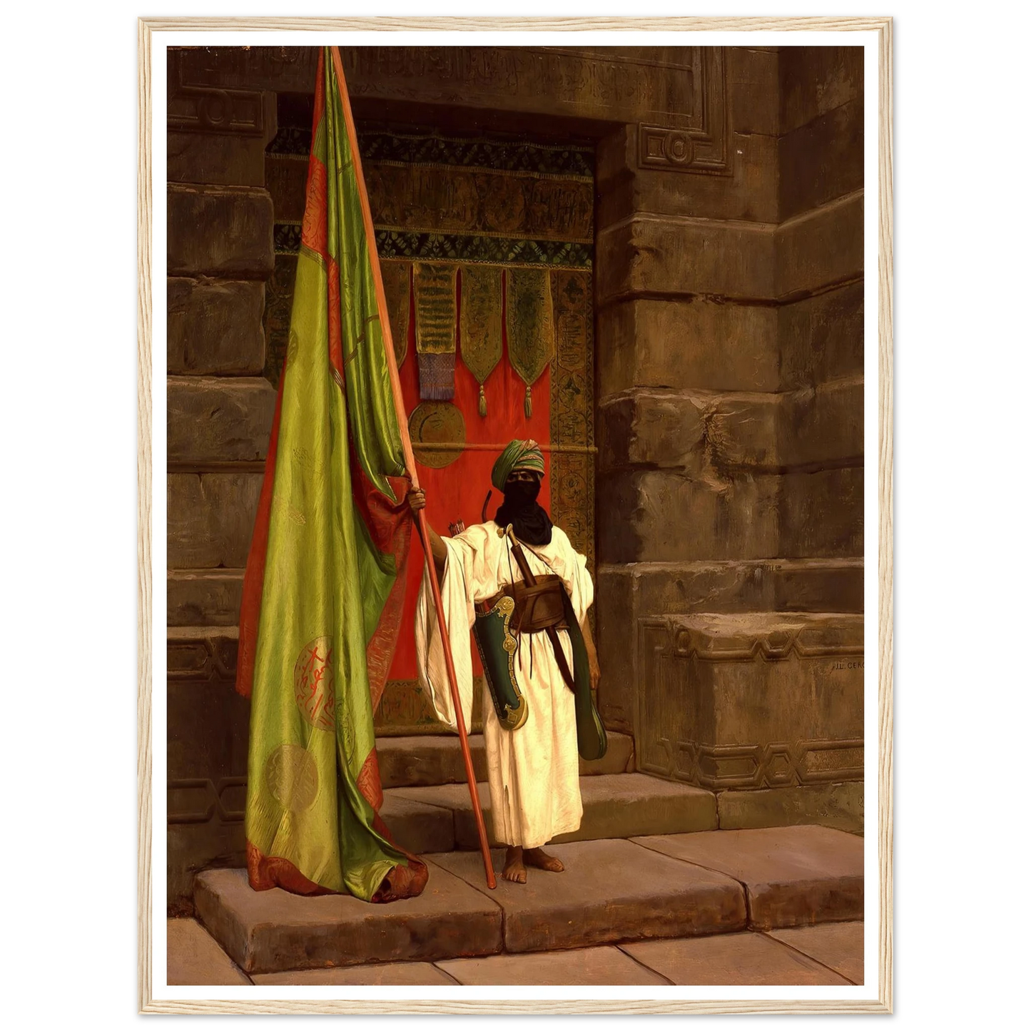 The Standing Bearer, Unfolding The Holy Flag (1876) Art Print | Jean Leon Gerome-Quipham Collections