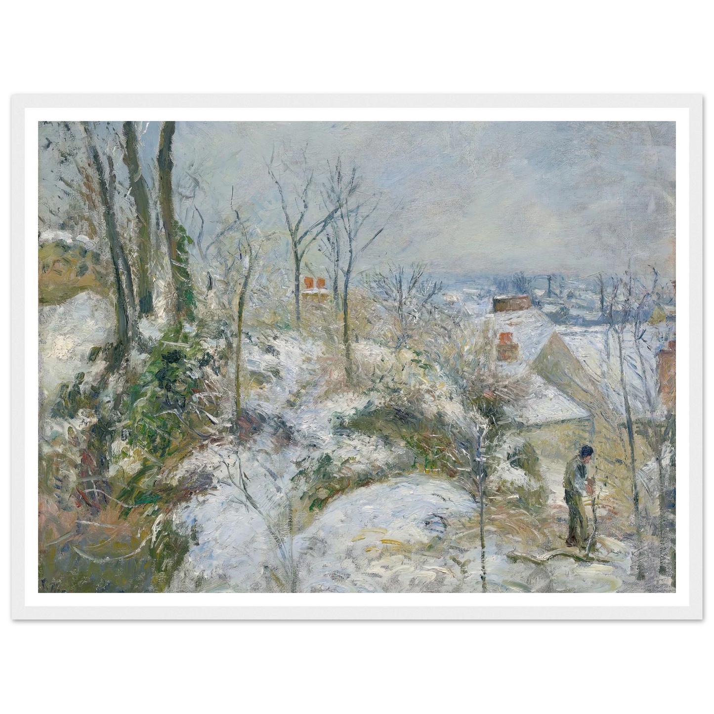 Rabbit Warren at Pontoise, Snow (1879) Art Print | Camille Pissarro-Quipham Collections