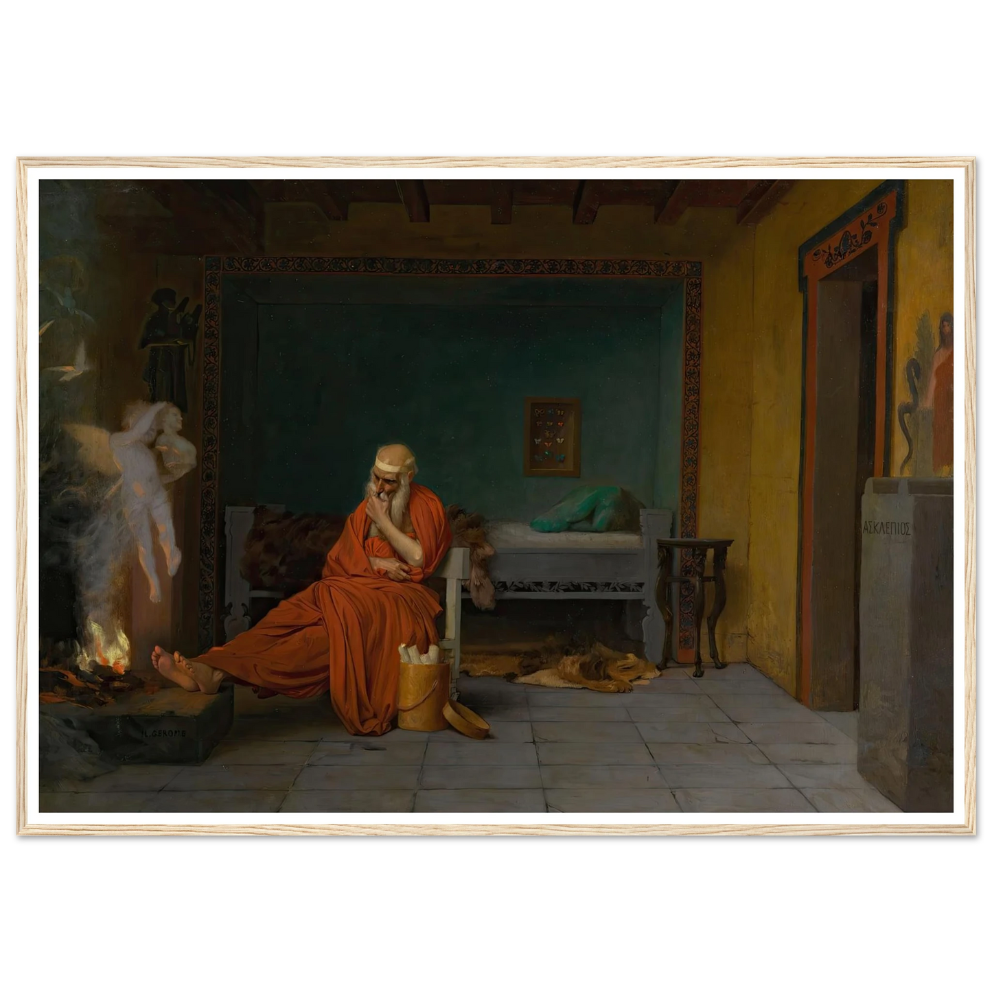The Poet Dreams of Cupid by the Fire Art Print | Jean Leon Gerome-Quipham Collections
