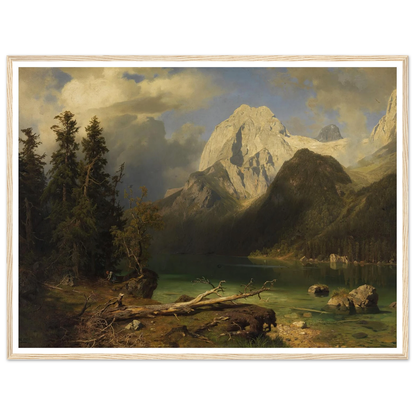 Gebirgssee mit Gebirgsmassiv im Hintergrund (1873) Art Print | August Wilhelm Leu-Quipham Collections