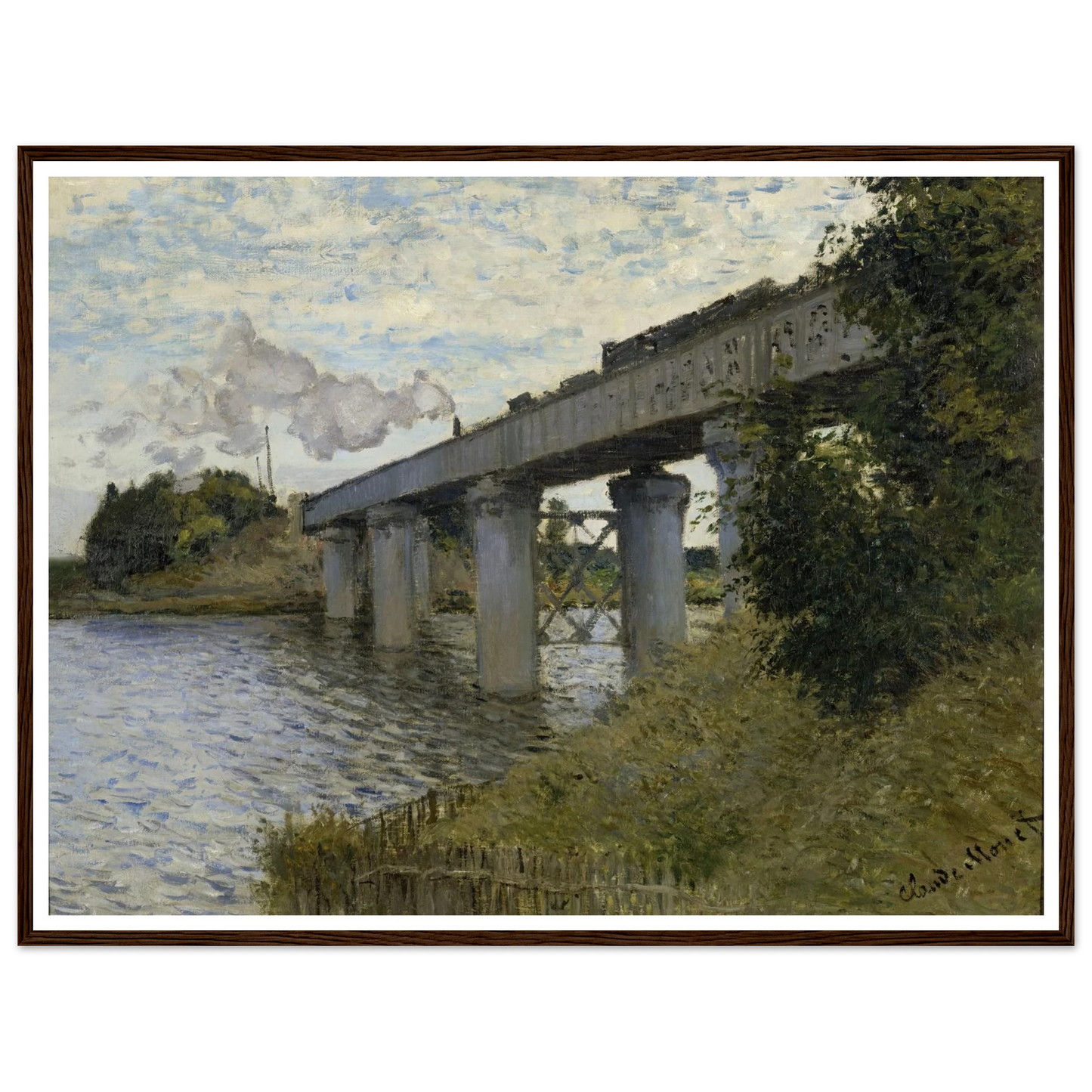 The Railroad bridge in Argenteuil (1873 - 1874) Art Print | Claude Monet-Quipham Collections