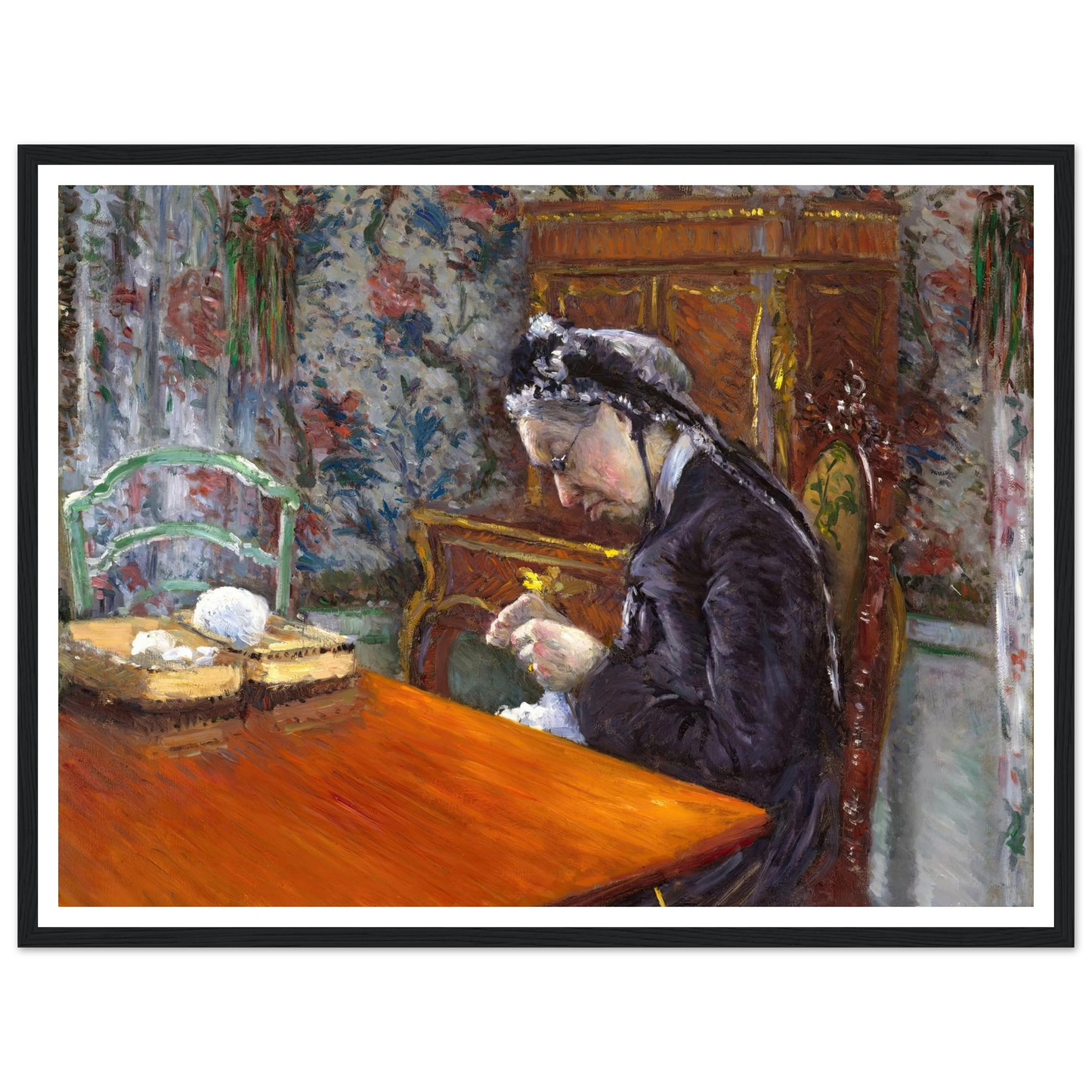 Mademoiselle Boissière Knitting (1877) Art Print | Gustave Caillebotte-Quipham Collections