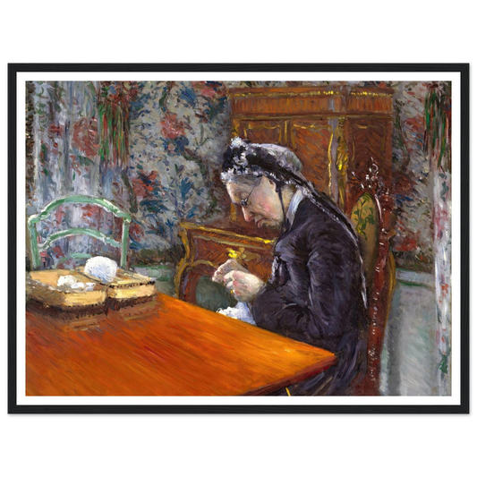Mademoiselle Boissière Knitting (1877) Art Print | Gustave Caillebotte-Quipham Collections