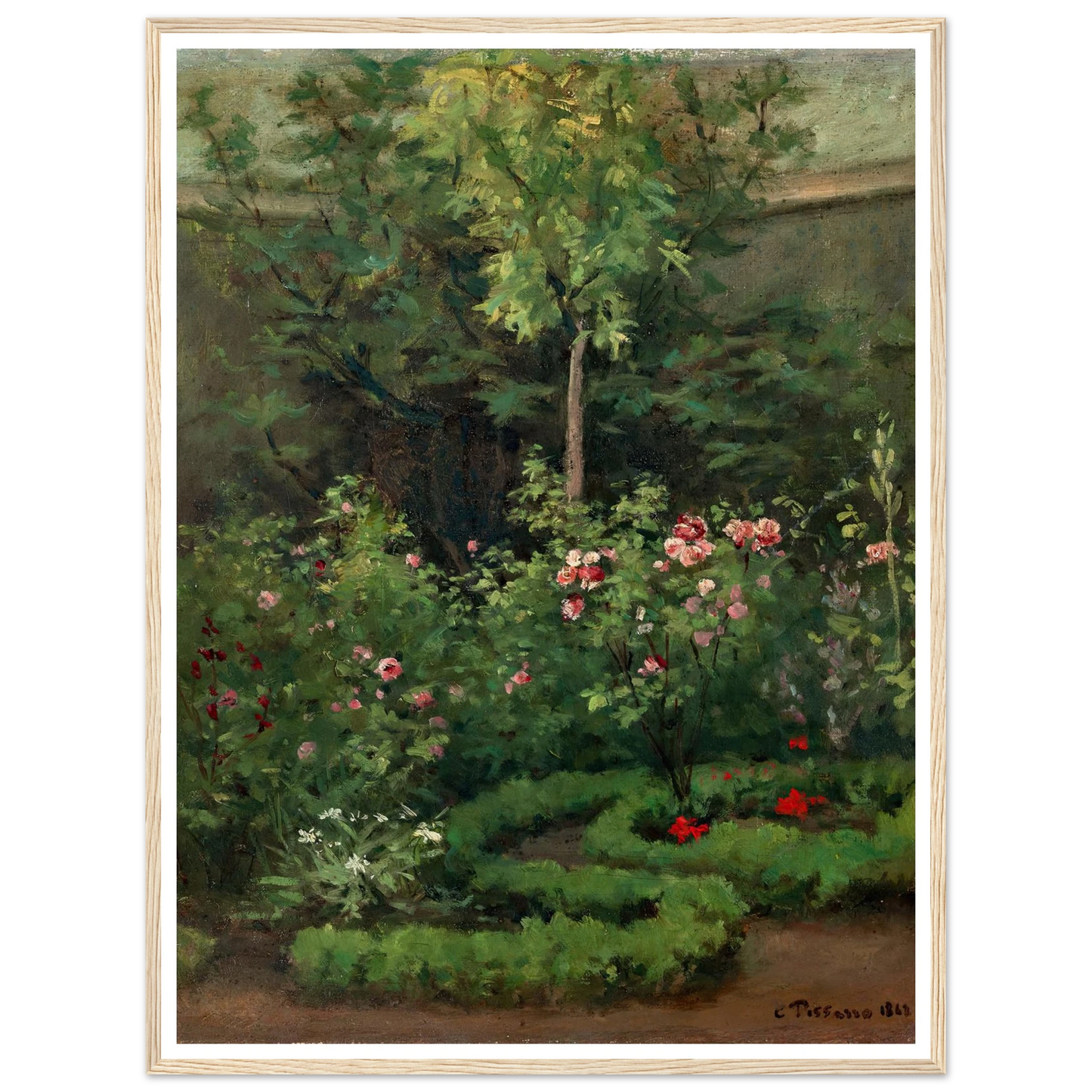 A Rose Garden (1862) Art Print | Camille Pissarro-Quipham Collections