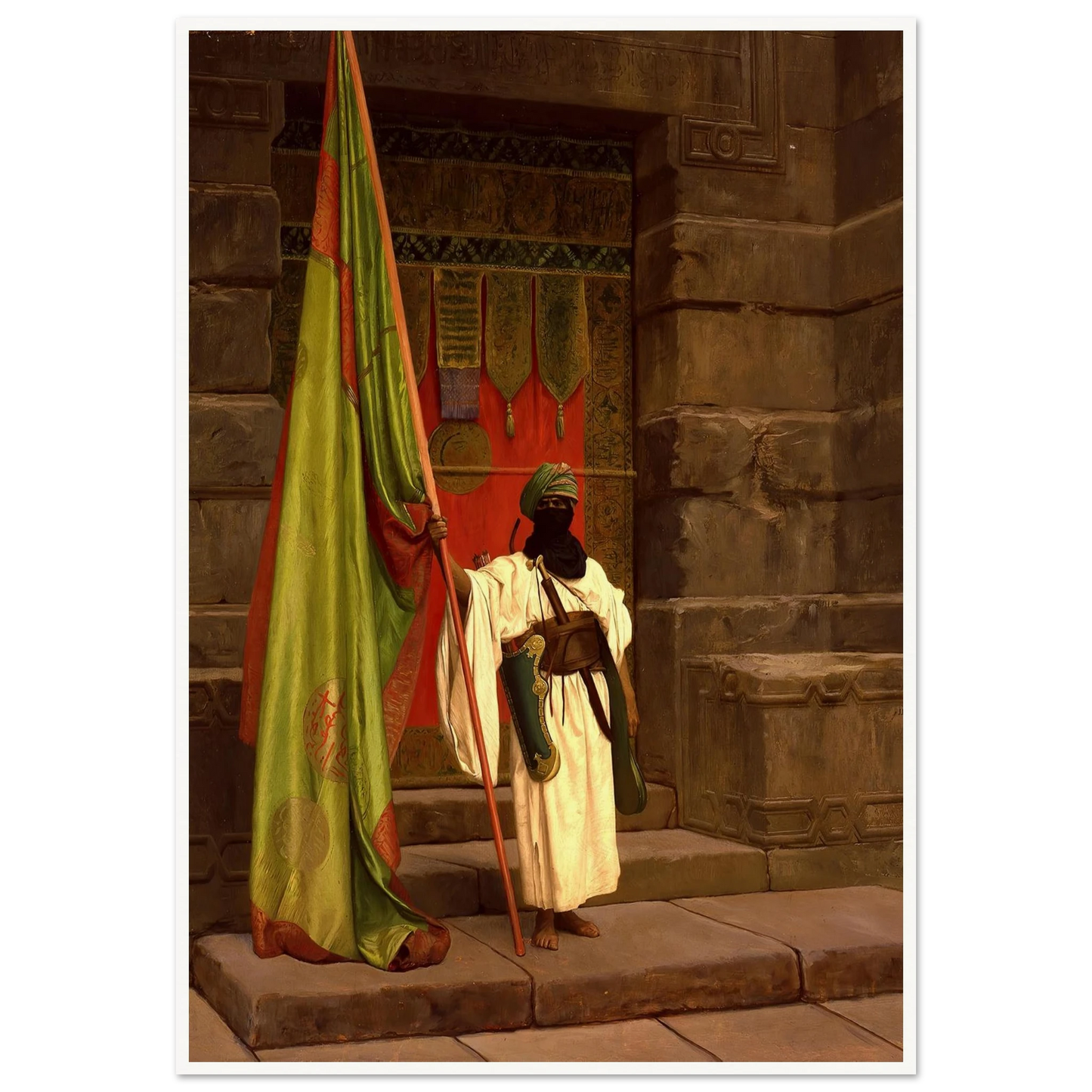 The Standing Bearer, Unfolding The Holy Flag (1876) Art Print | Jean Leon Gerome-Quipham Collections