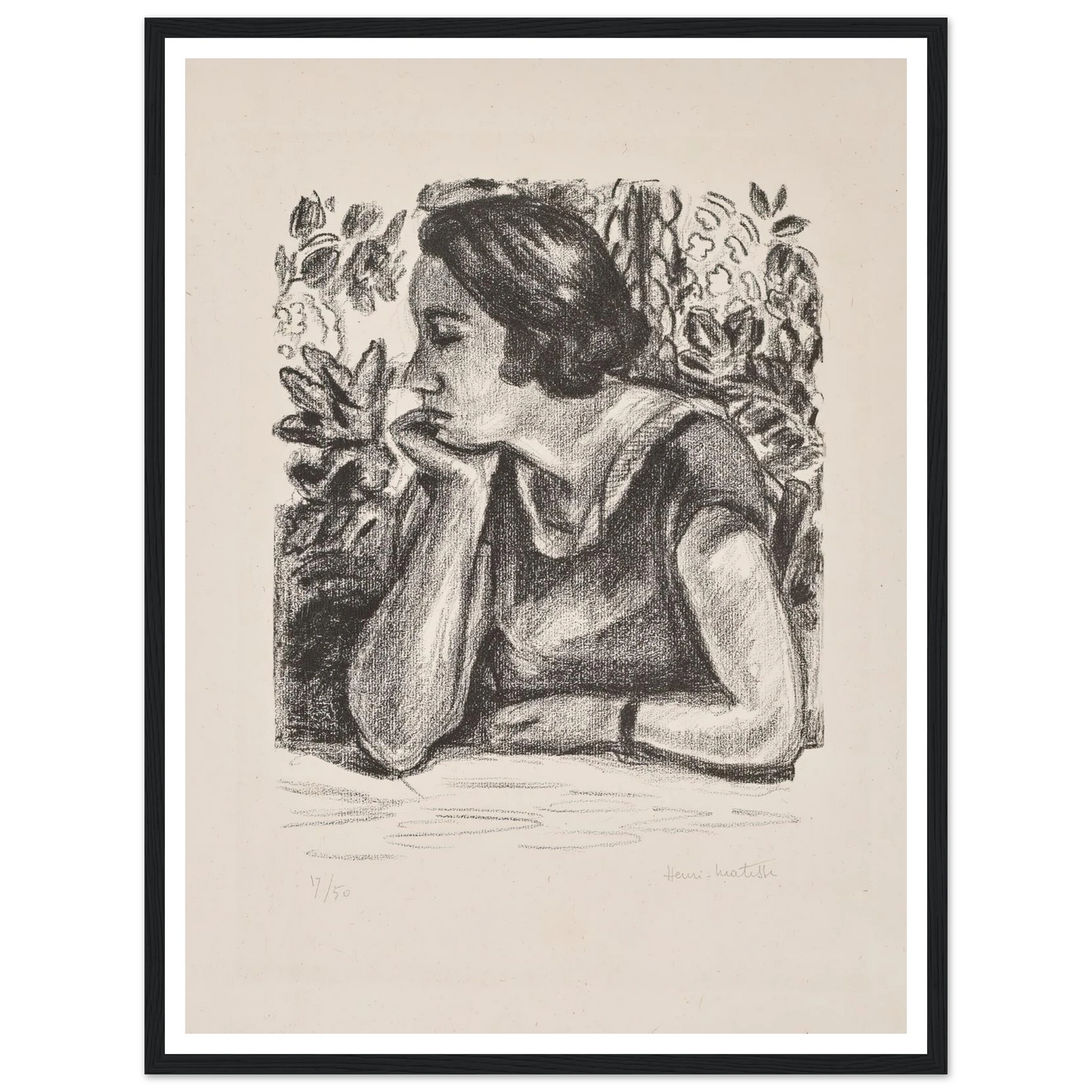 Visage de profil reposant sur un bras (1924) Art Print | Henri Matisse-Quipham Collections