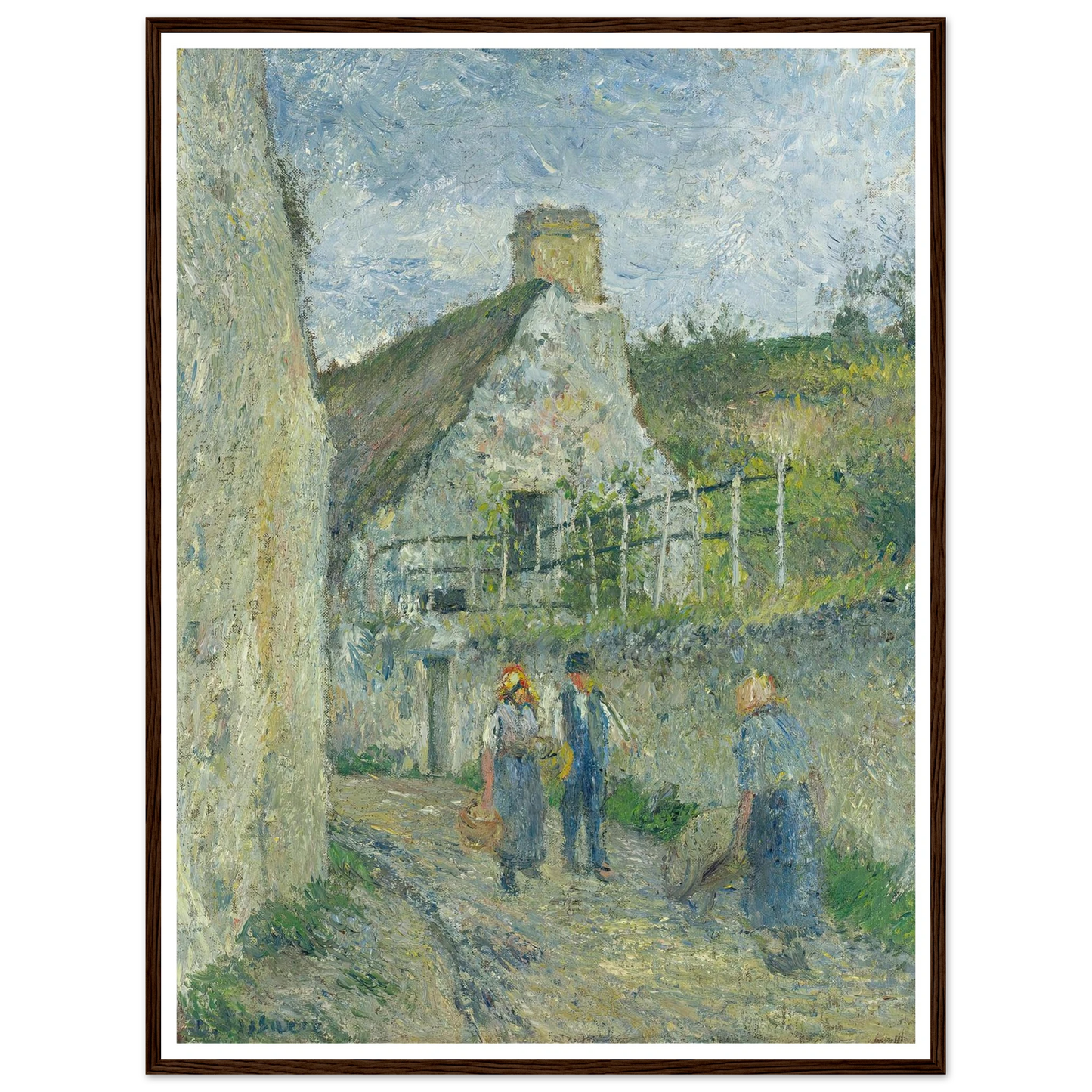 Rue Des Roches Au Valhermeil, Auvers Sur Oise (1880) Art Print | Camille Pissarro-Quipham Collections