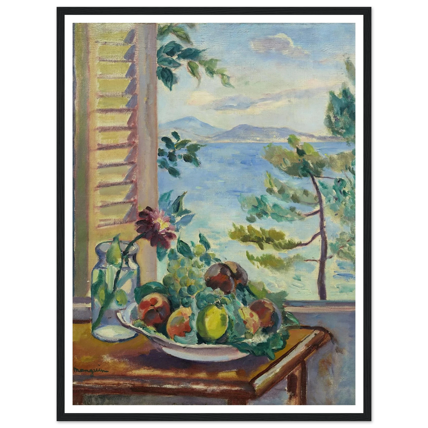 Pêches et raisins à la fenêtre (1920) Art Print | Henri Manguin-Quipham Collections