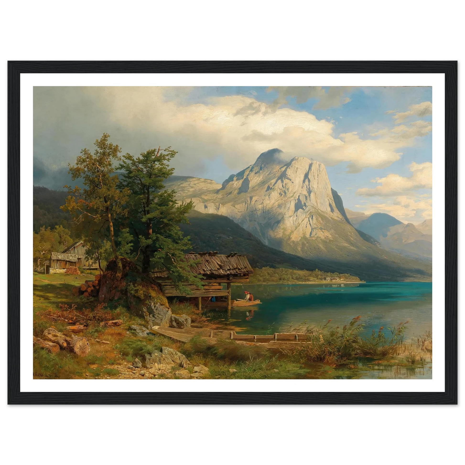 A View of Lake Grundlsee with Backenstein Art Print | August Wilhelm Leu-Quipham Collections
