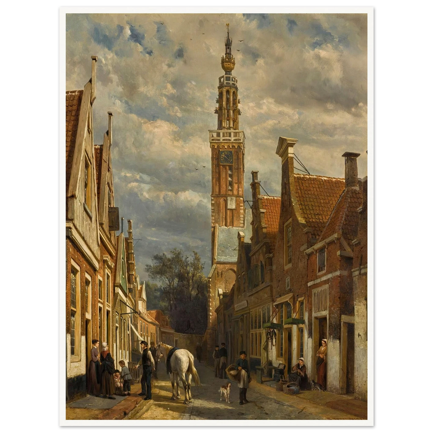 The carillon tower in Edam (1879) Art Print | Cornelis Springer-Quipham Collections