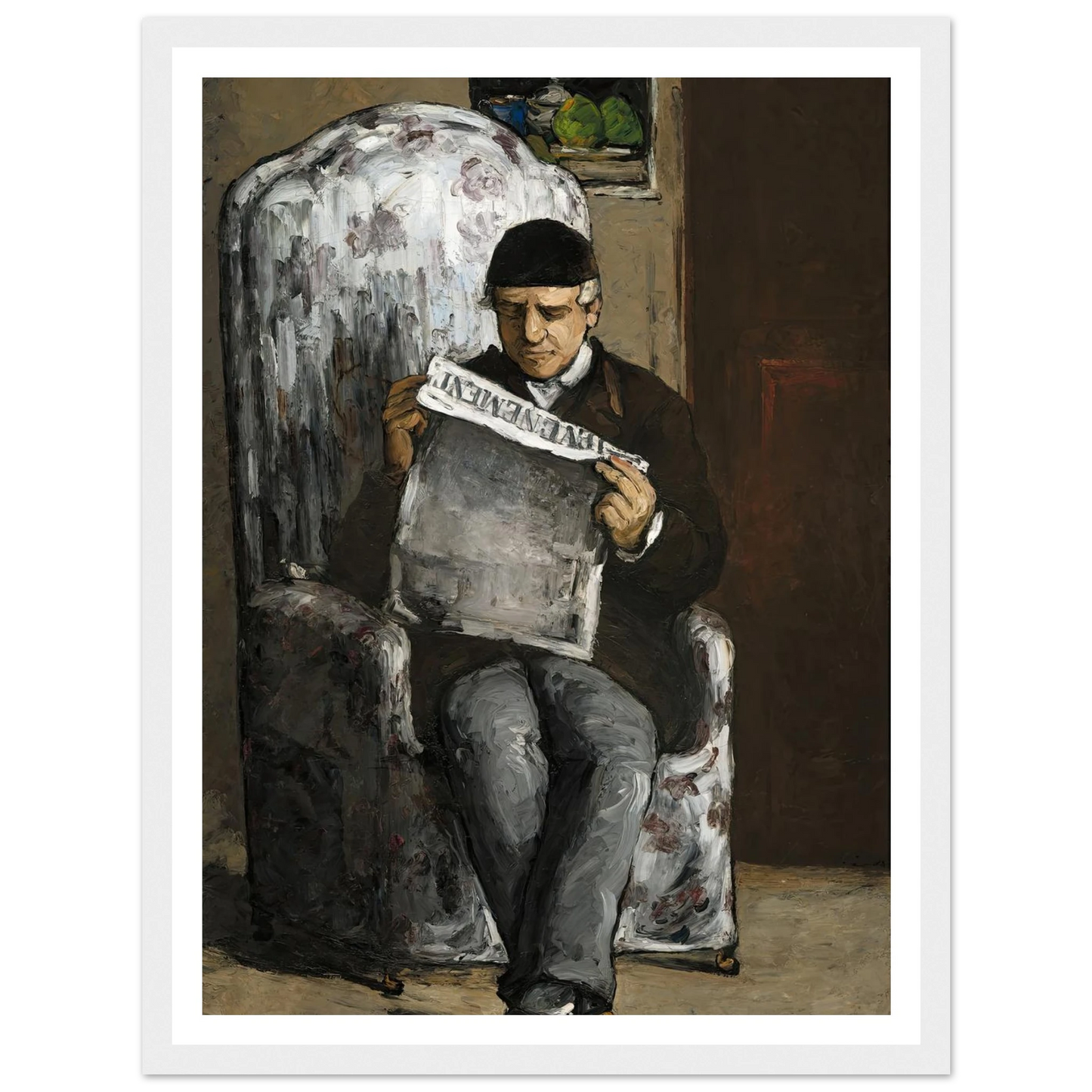 The Artist’s Father,Reading L’Événement (1866) Art Print | Paul Cezanne-Quipham Collections