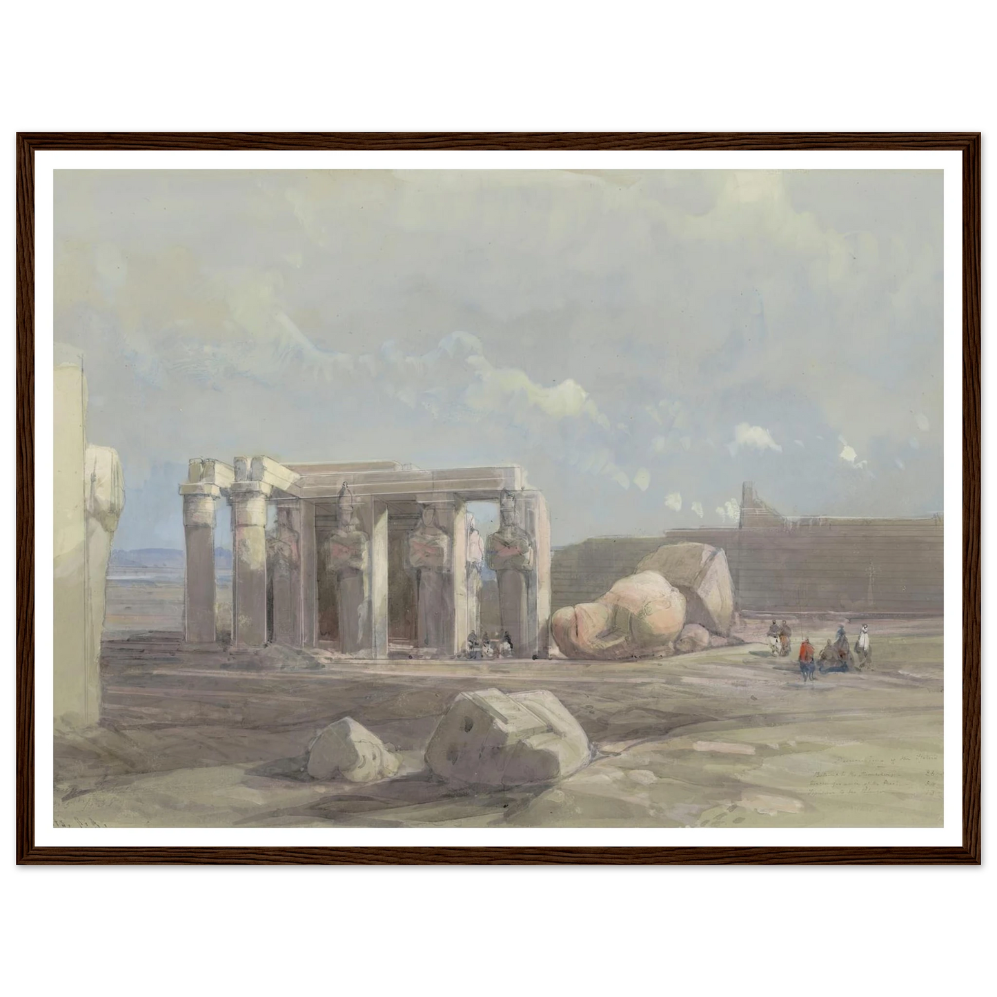 Fragments of a Colossal statue at the Memnonium, Thebes (1838) Art Print | David Roberts-Quipham Collections