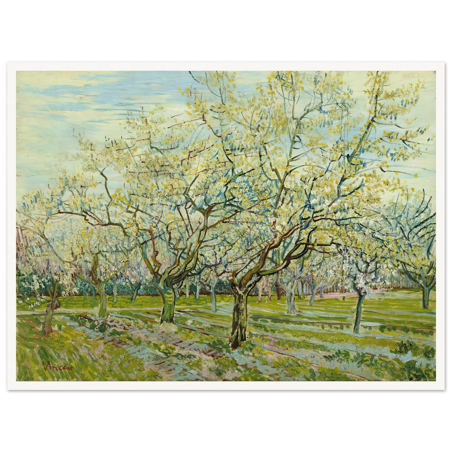 The white orchard (1888) Art Print | Vincent van Gogh-Quipham Collections