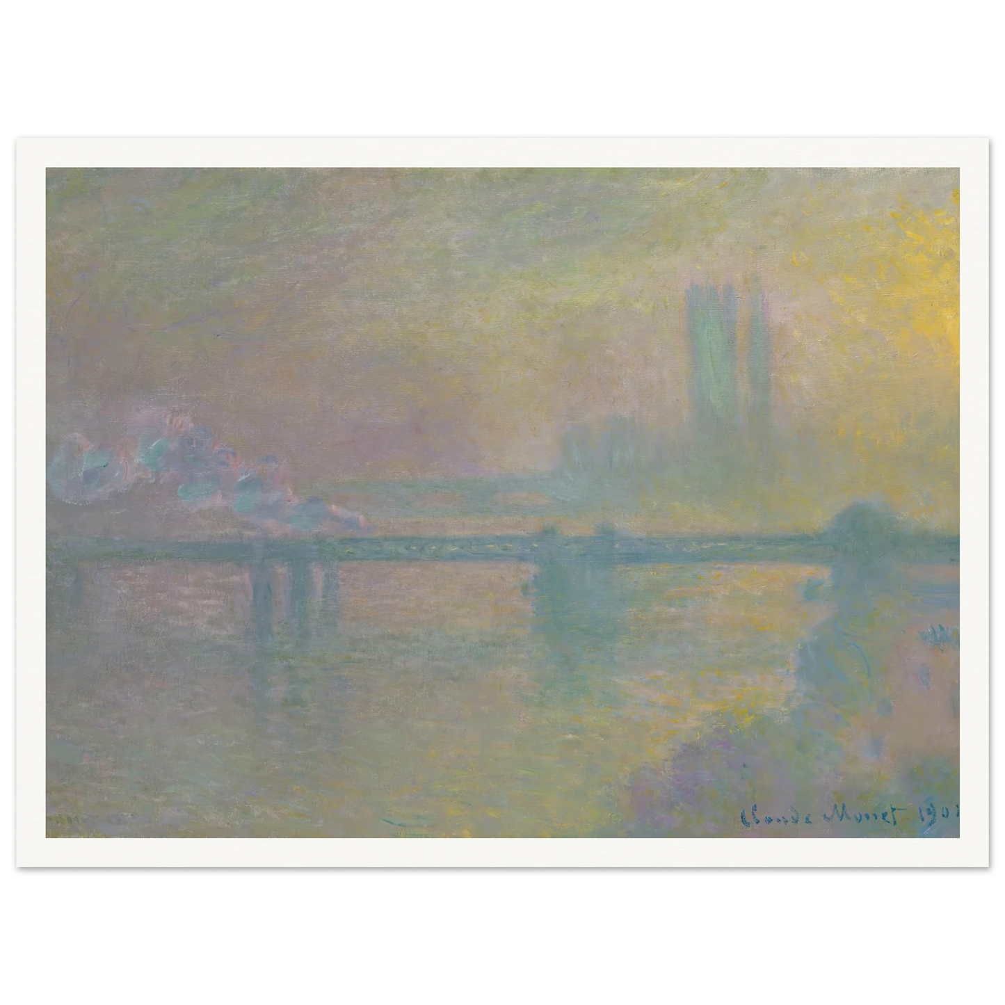Charing Cross Bridge, London (1901) Art Print | Claude Monet-Quipham Collections