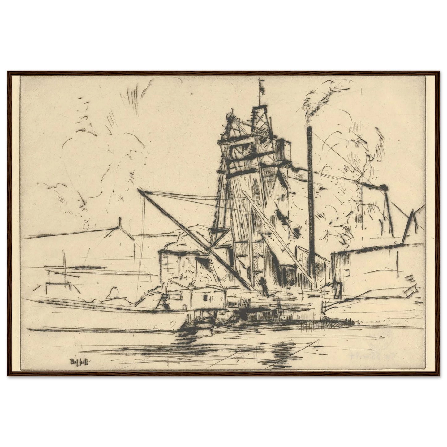 Bridgeport Docks (probably 1918) Art Print | Ernest Haskell-Quipham Collections