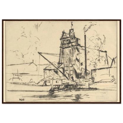 Bridgeport Docks (probably 1918) Art Print | Ernest Haskell-Quipham Collections