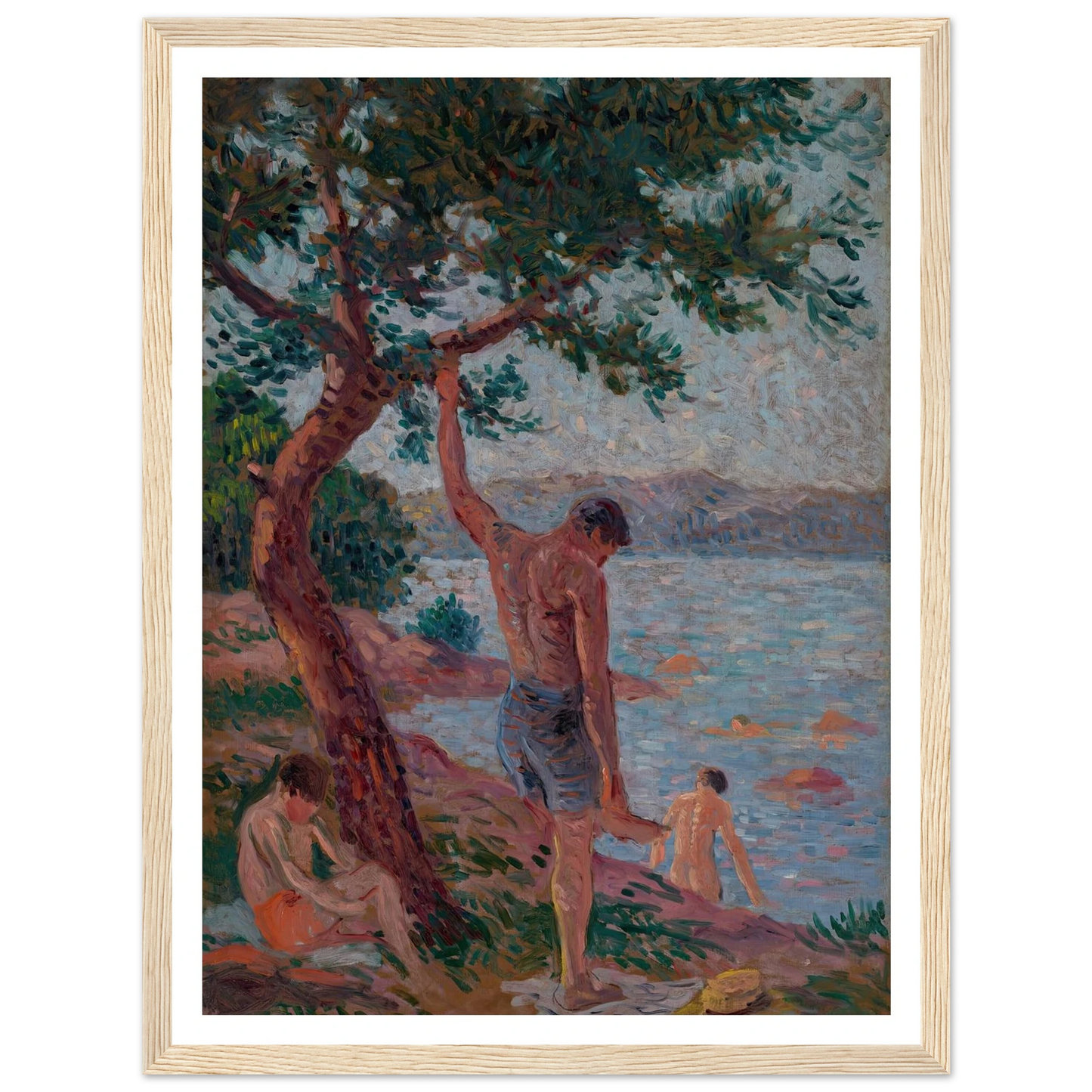 Saint-Tropez, baigneurs sous la pinède (1901) Art Print | Maximilien Luce-Quipham Collections